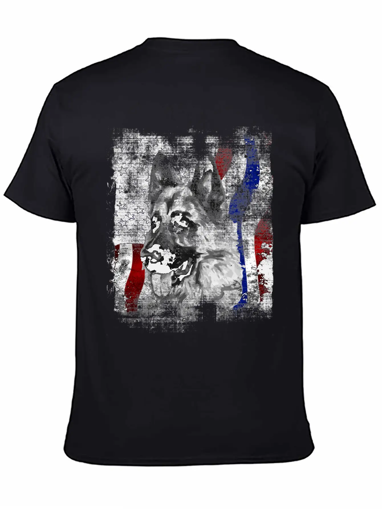 German Shepherd K9 American Flag Police Dog Stylish Everyday T-Shirt – Unisex Basic Cotton Tee