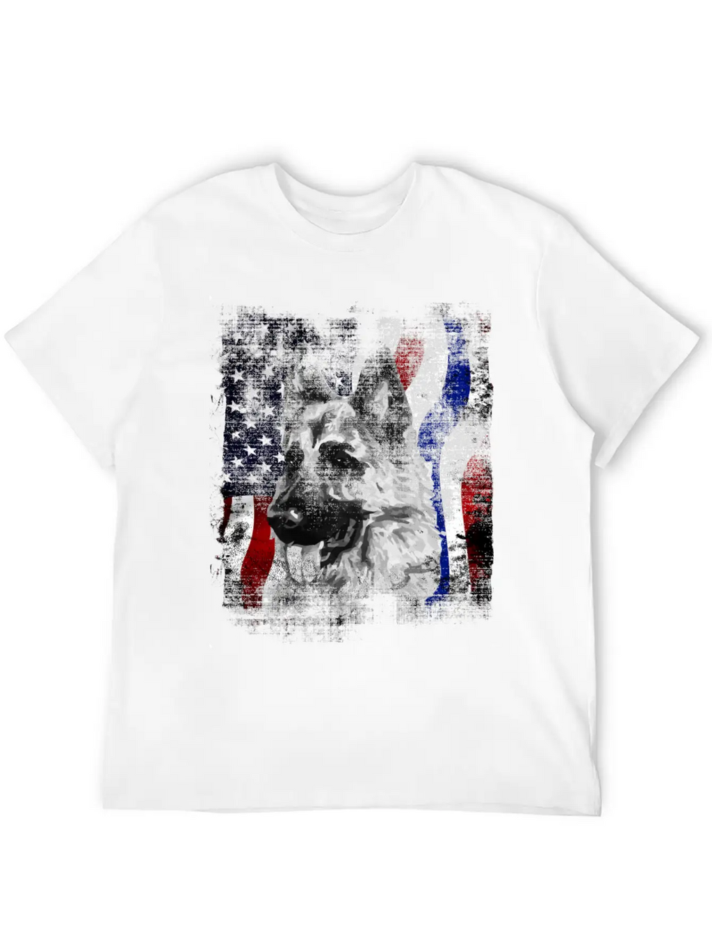 German Shepherd K9 American Flag Police Dog Stylish Everyday T-Shirt – Unisex Basic Cotton Tee