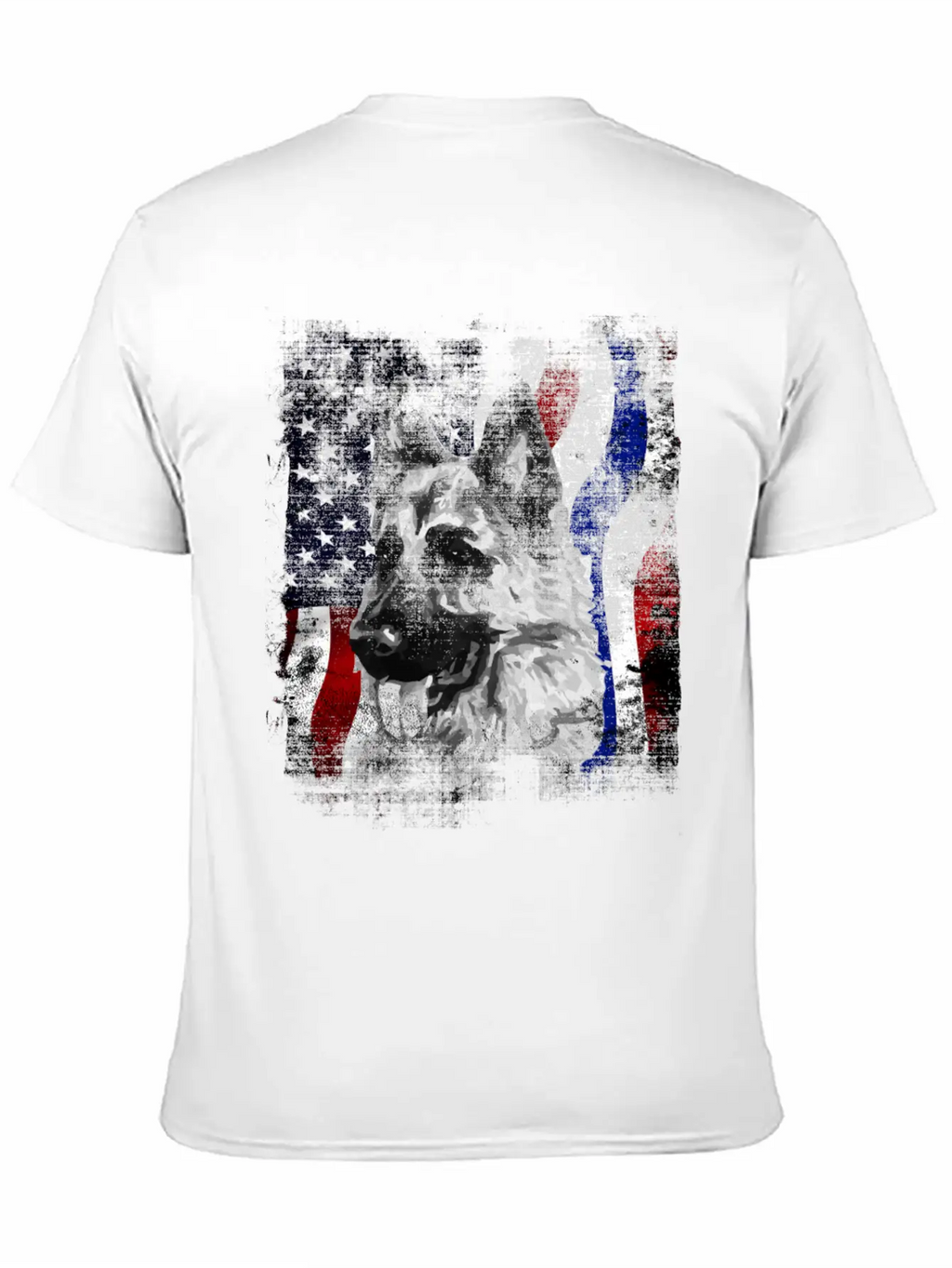 German Shepherd K9 American Flag Police Dog Stylish Everyday T-Shirt – Unisex Basic Cotton Tee