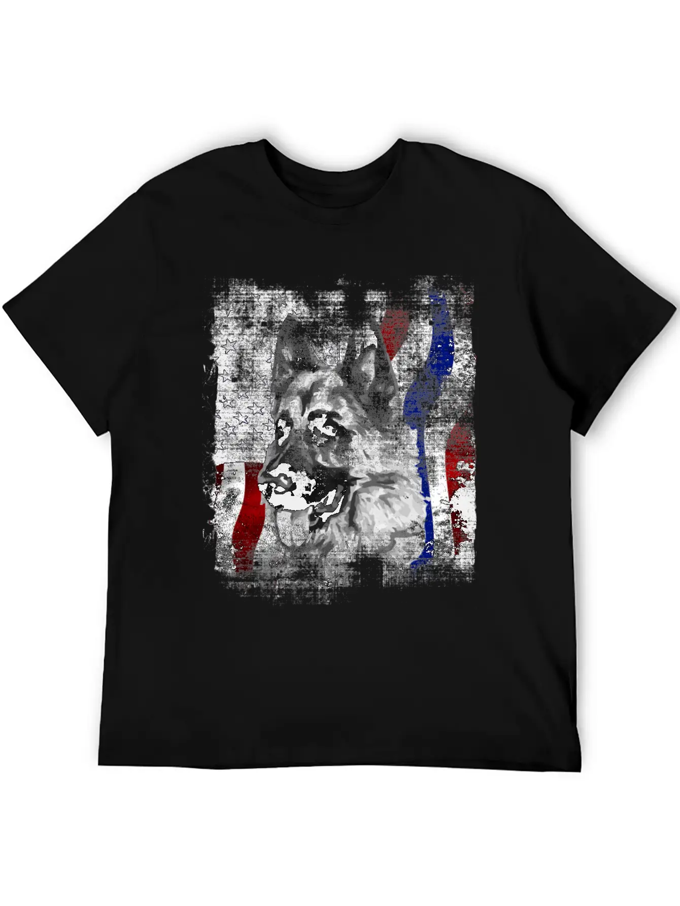 German Shepherd K9 American Flag Police Dog Stylish Everyday T-Shirt – Unisex Basic Cotton Tee