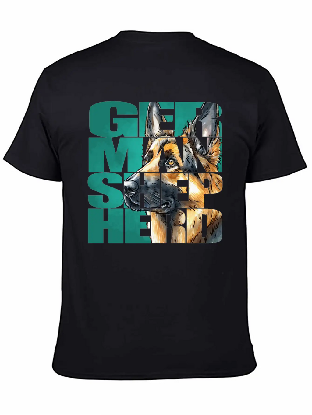 German Shepherd Portrait Casual Graphic T-Shirt – Simple And Comfortable Daily Wear