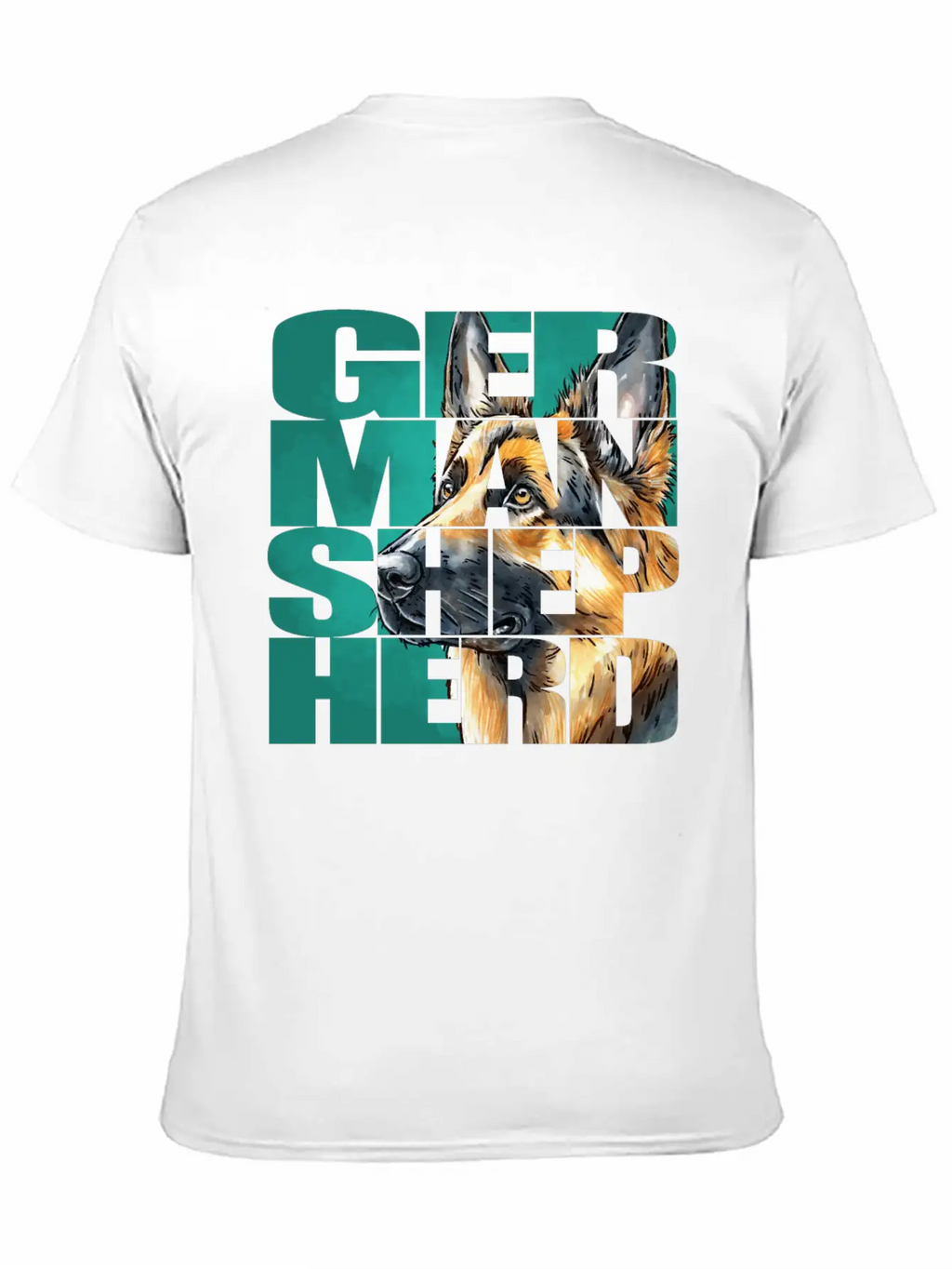 German Shepherd Portrait Casual Graphic T-Shirt – Simple And Comfortable Daily Wear