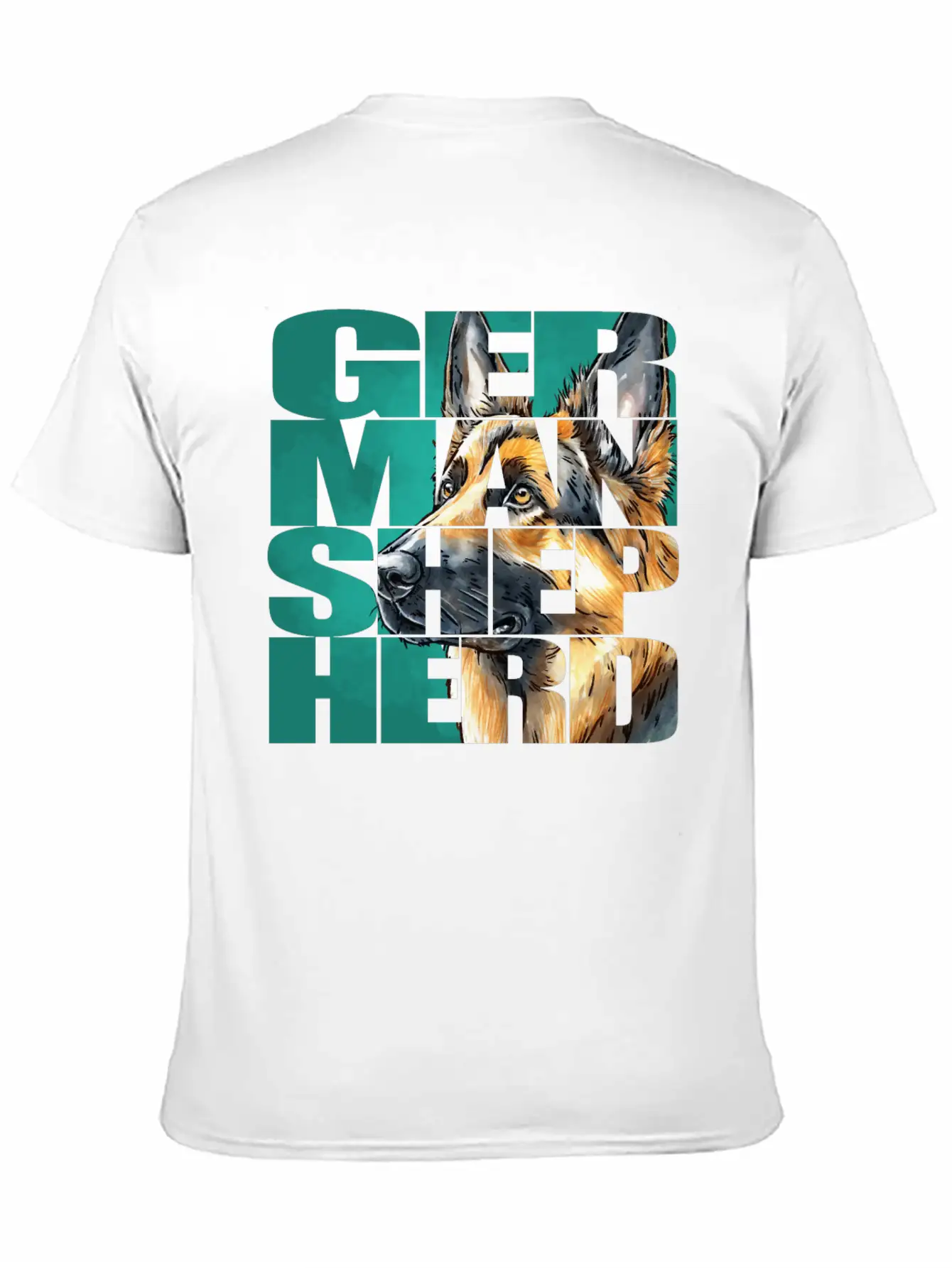 German Shepherd Portrait Casual Graphic T-Shirt – Simple And Comfortable Daily Wear