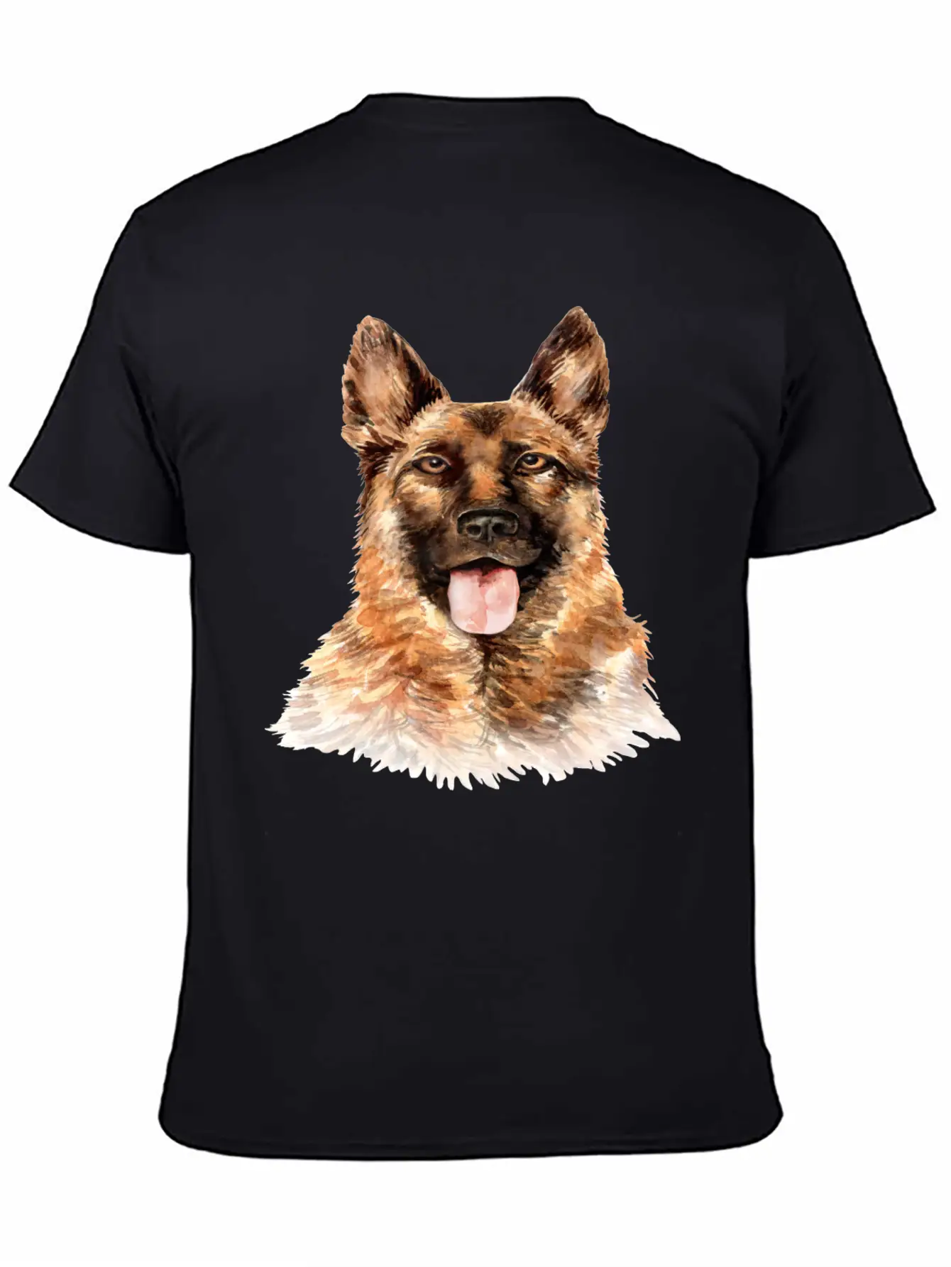 German Shepherd Watercolor Unisex Casual T-Shirt – Clean Design For Daily Comfort