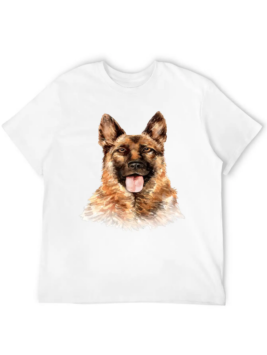 German Shepherd Watercolor Unisex Casual T-Shirt – Clean Design For Daily Comfort