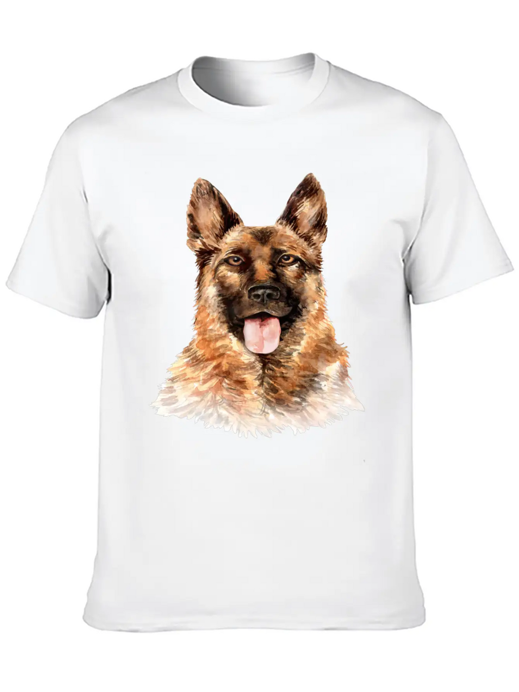 German Shepherd Watercolor Unisex Casual T-Shirt – Clean Design For Daily Comfort