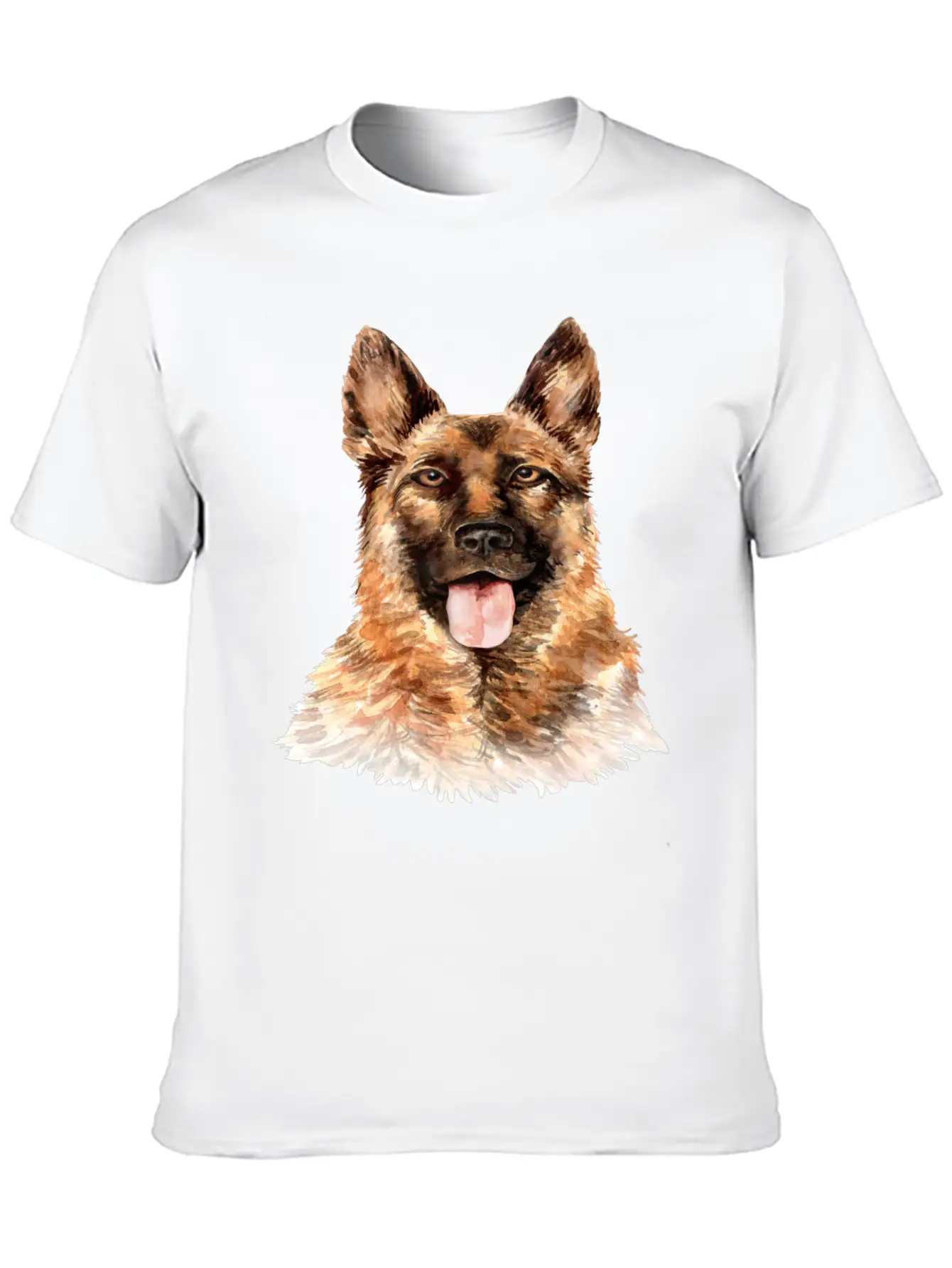German Shepherd Watercolor Unisex Casual T-Shirt – Clean Design For Daily Comfort