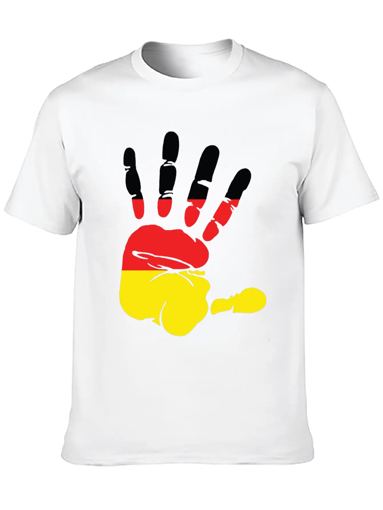 Germany Flag Handprint Patriotic Pride Stylish Everyday T-Shirt – Unisex Basic Cotton Tee
