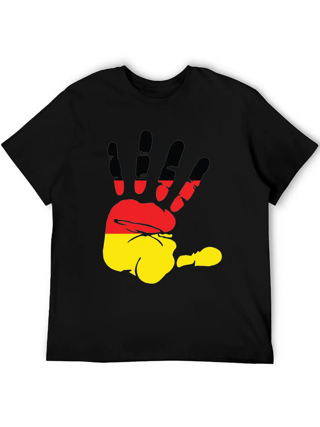 Germany Flag Handprint Patriotic Pride Stylish Everyday T-Shirt – Unisex Basic Cotton Tee