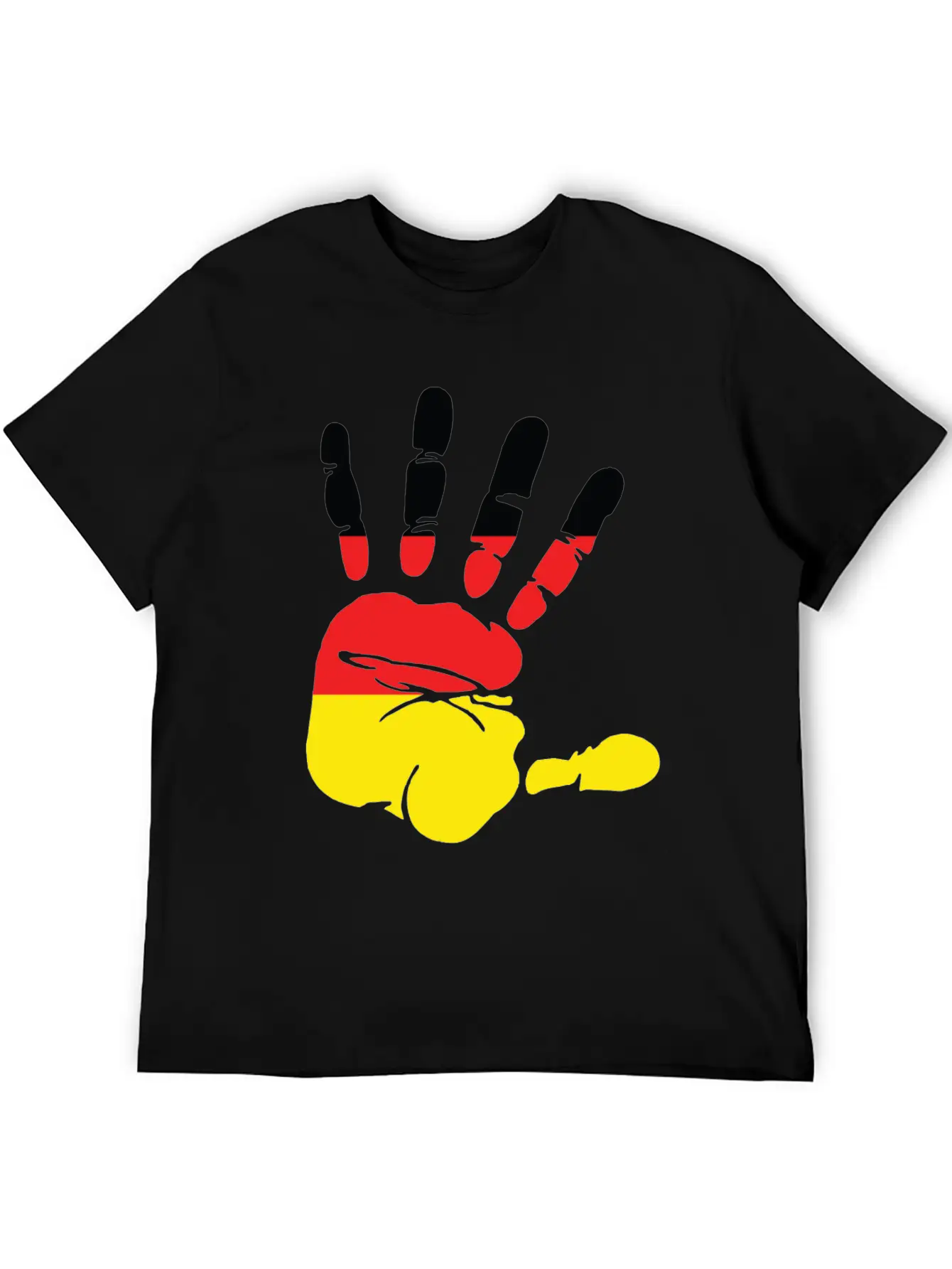 Germany Flag Handprint Patriotic Pride Stylish Everyday T-Shirt – Unisex Basic Cotton Tee