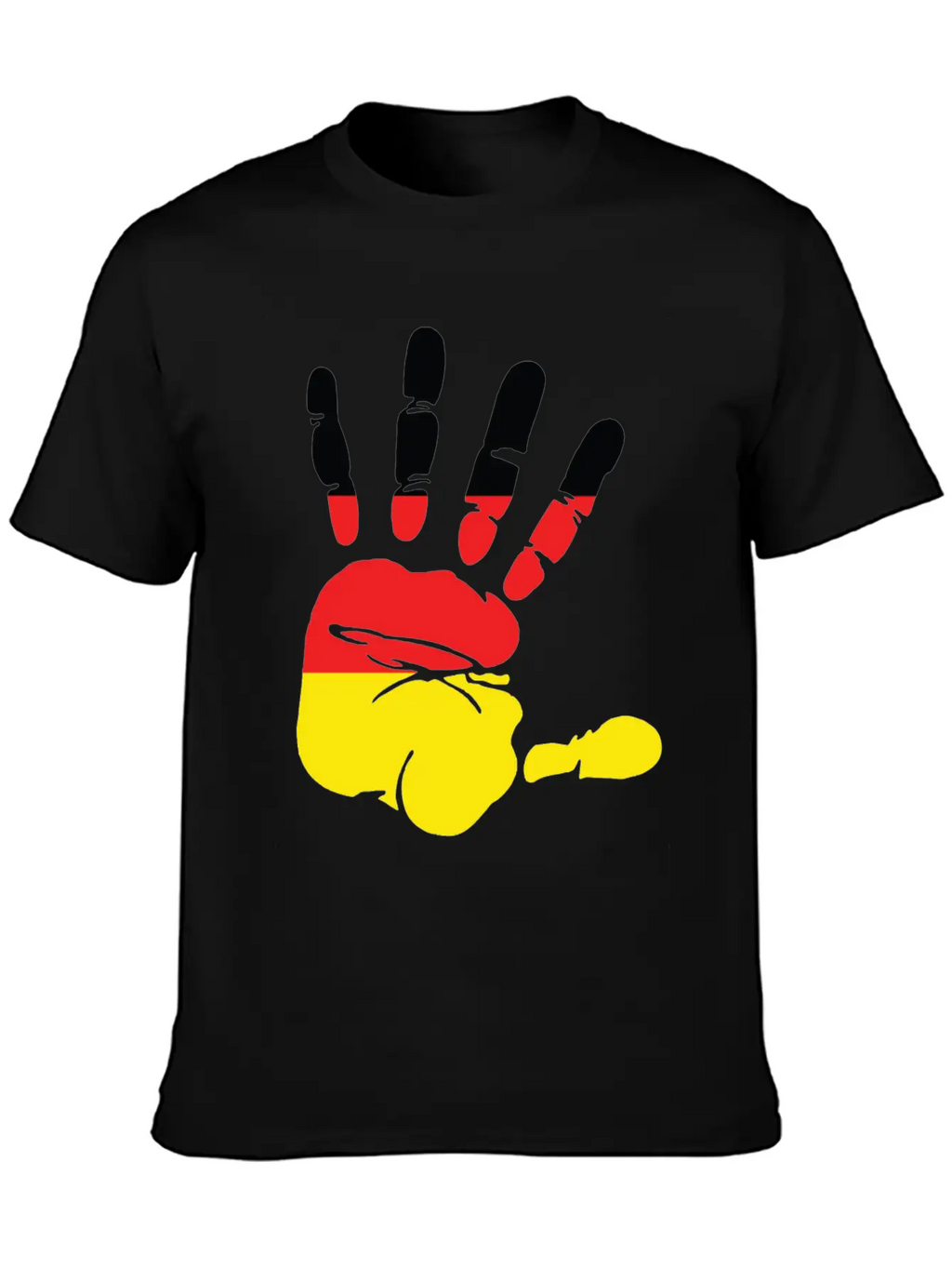 Germany Flag Handprint Patriotic Pride Stylish Everyday T-Shirt – Unisex Basic Cotton Tee