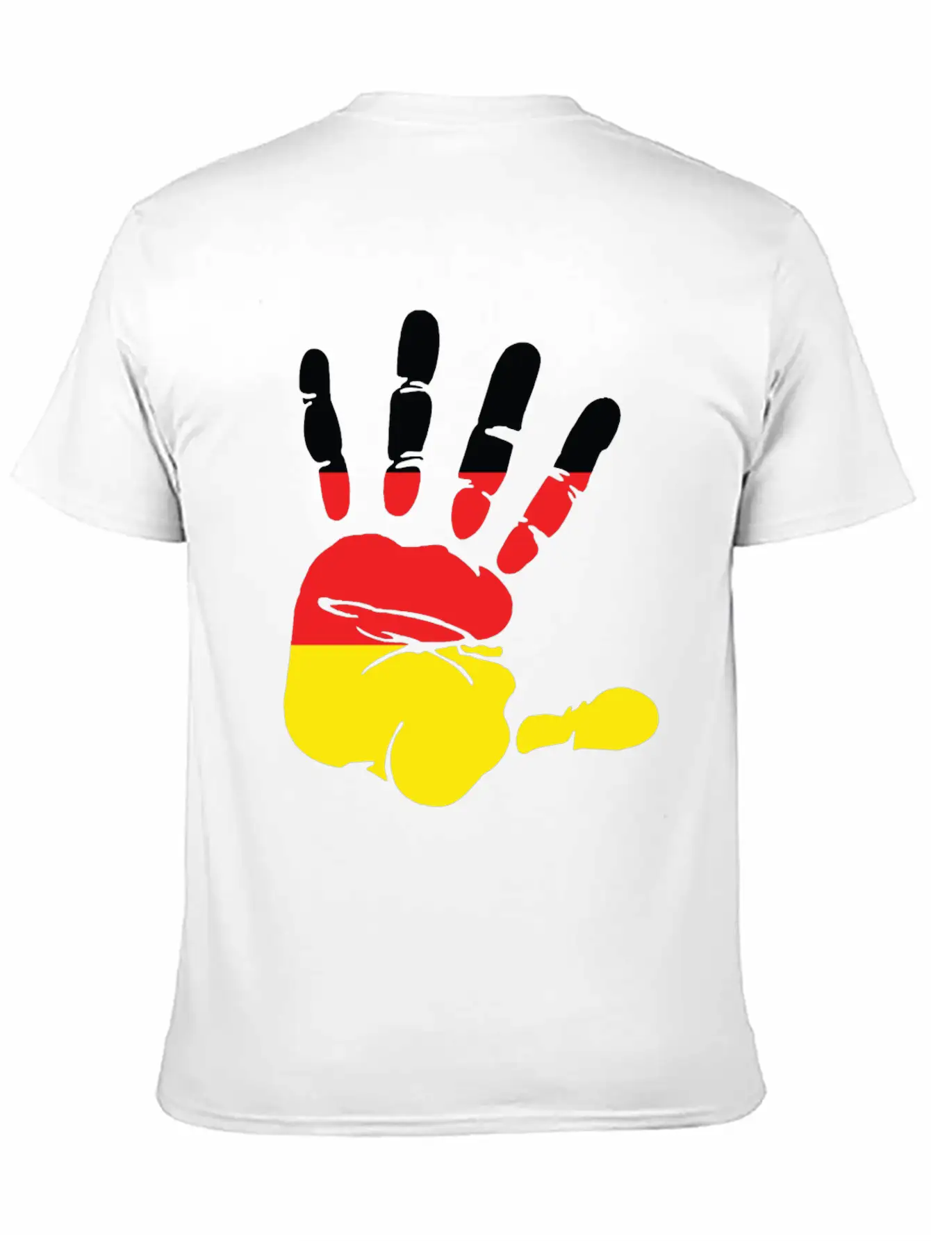 Germany Flag Handprint Patriotic Pride Stylish Everyday T-Shirt – Unisex Basic Cotton Tee