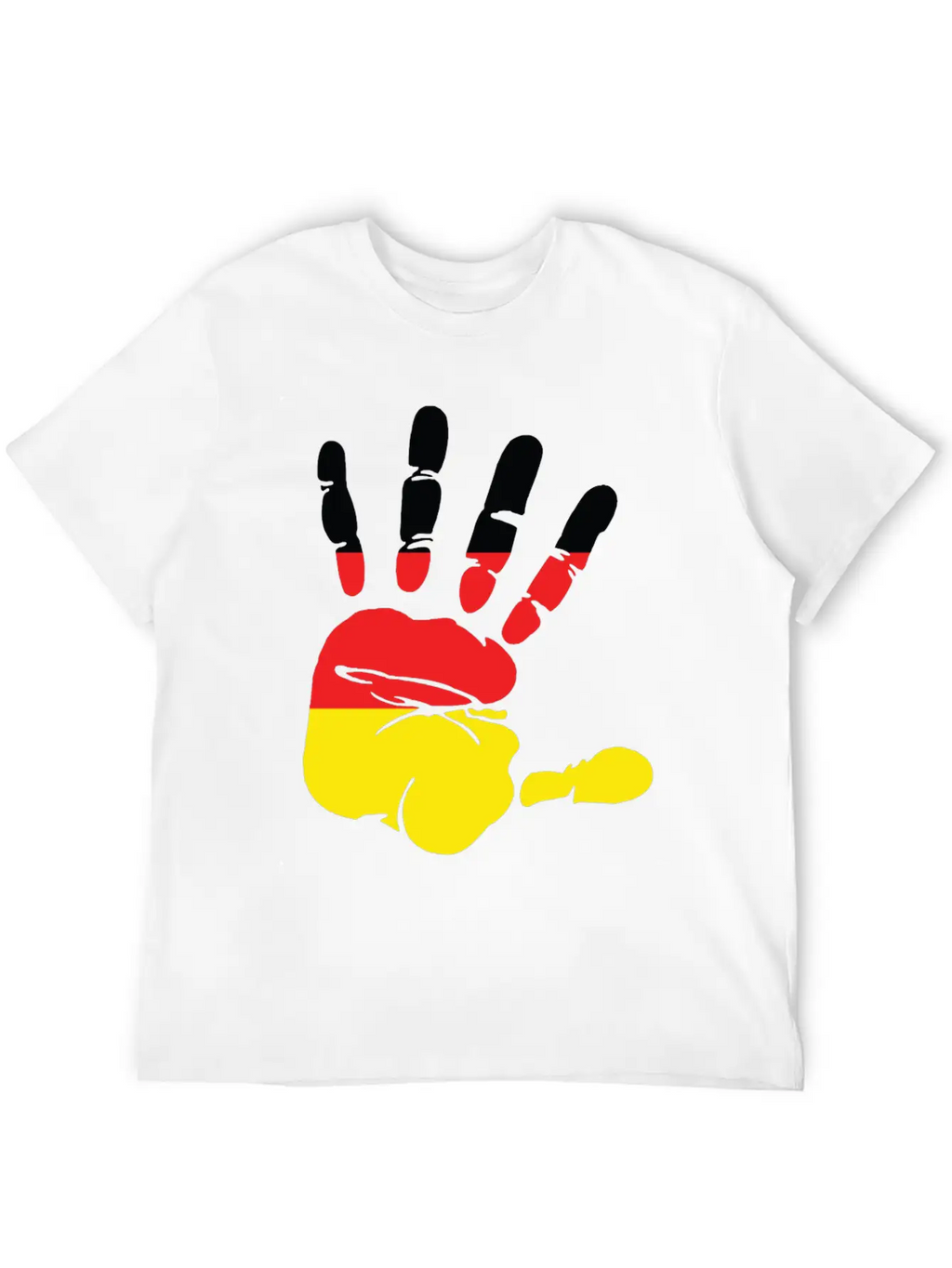 Germany Flag Handprint Patriotic Pride Stylish Everyday T-Shirt – Unisex Basic Cotton Tee