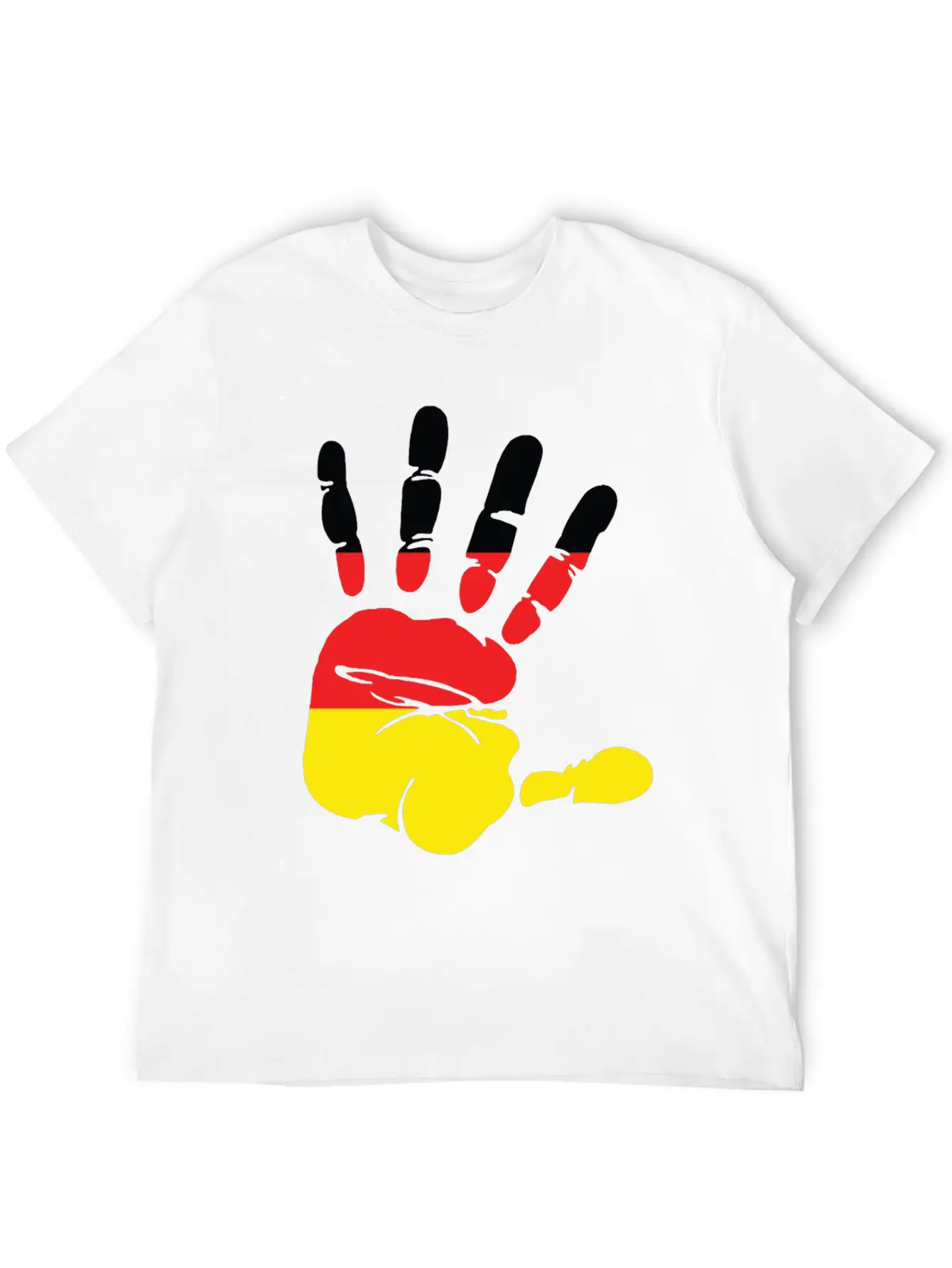 Germany Flag Handprint Patriotic Pride Stylish Everyday T-Shirt – Unisex Basic Cotton Tee
