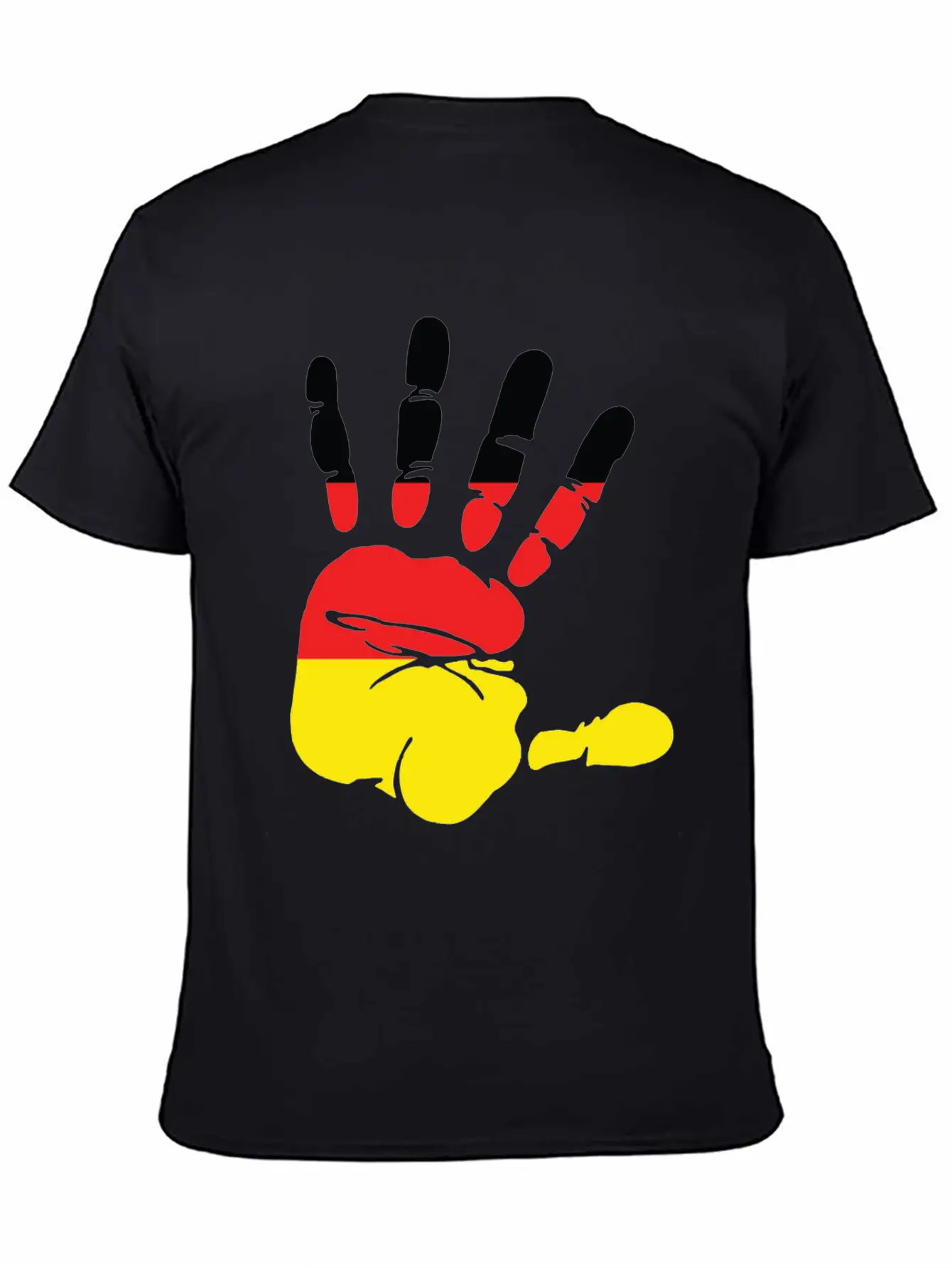 Germany Flag Handprint Patriotic Pride Stylish Everyday T-Shirt – Unisex Basic Cotton Tee