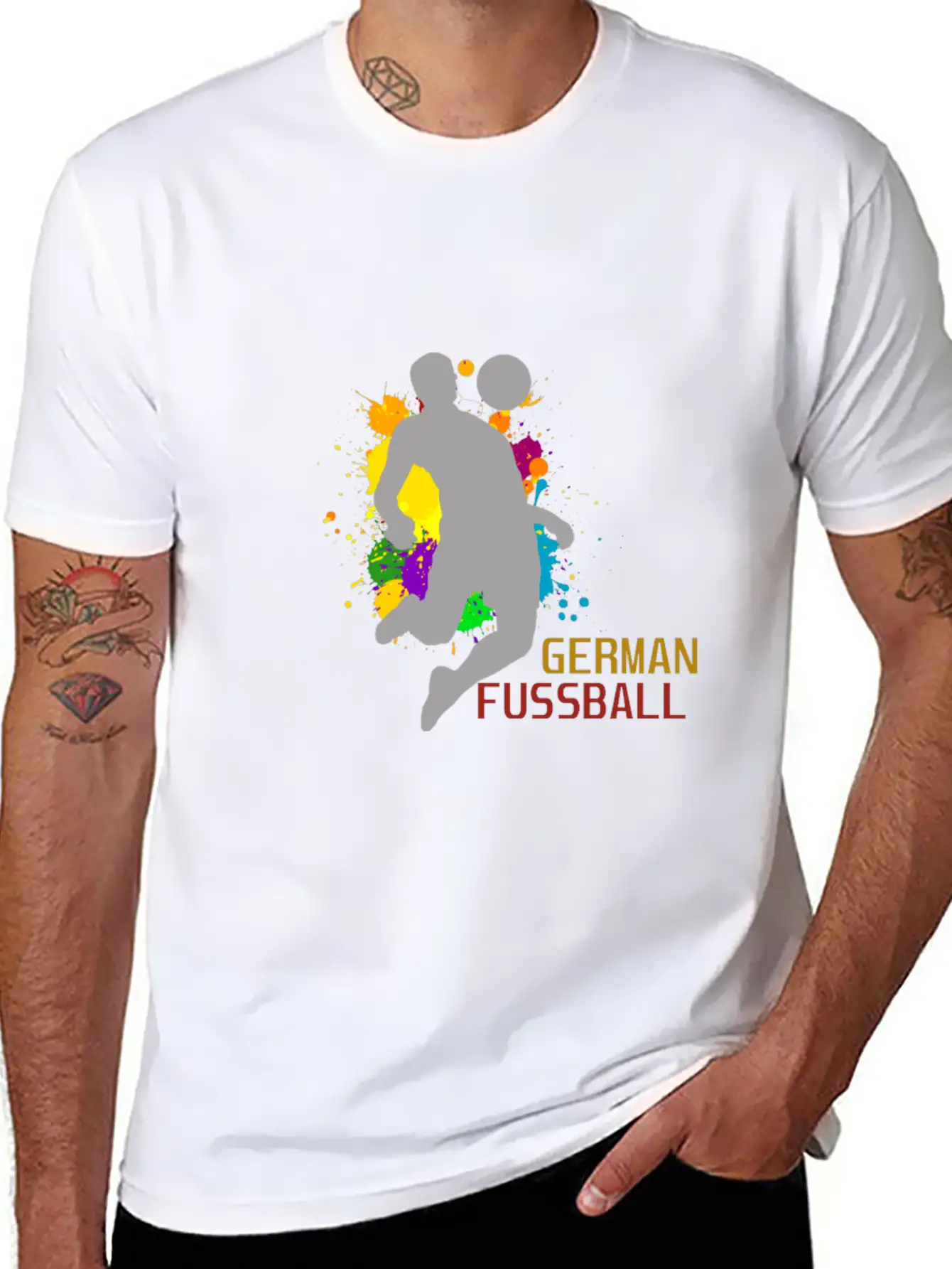 (Germany Flag Scratch) Unisex Short Sleeve Soft Cotton T-Shirt – Casual Everyday Wear