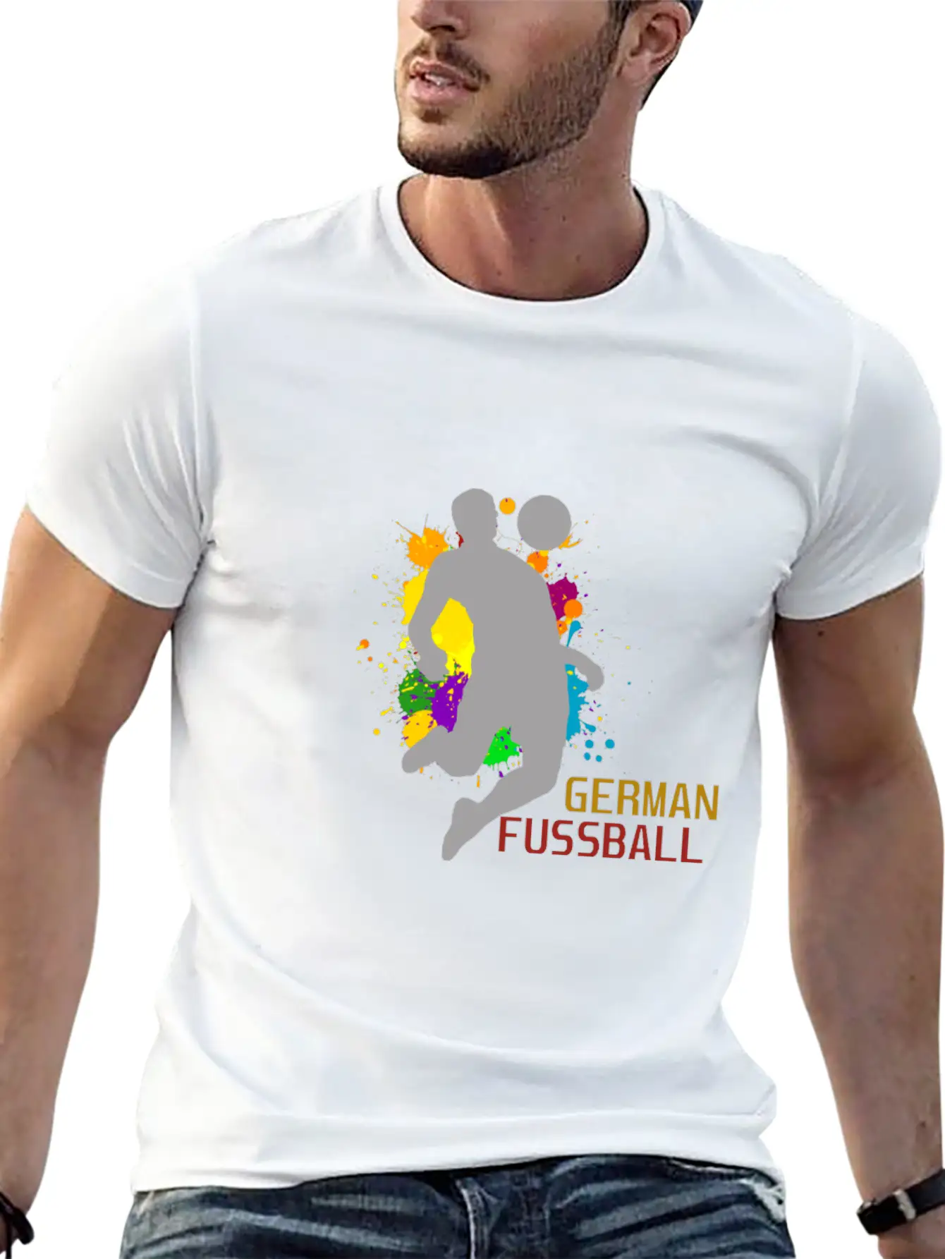 (Germany Flag Scratch) Unisex Short Sleeve Soft Cotton T-Shirt – Casual Everyday Wear
