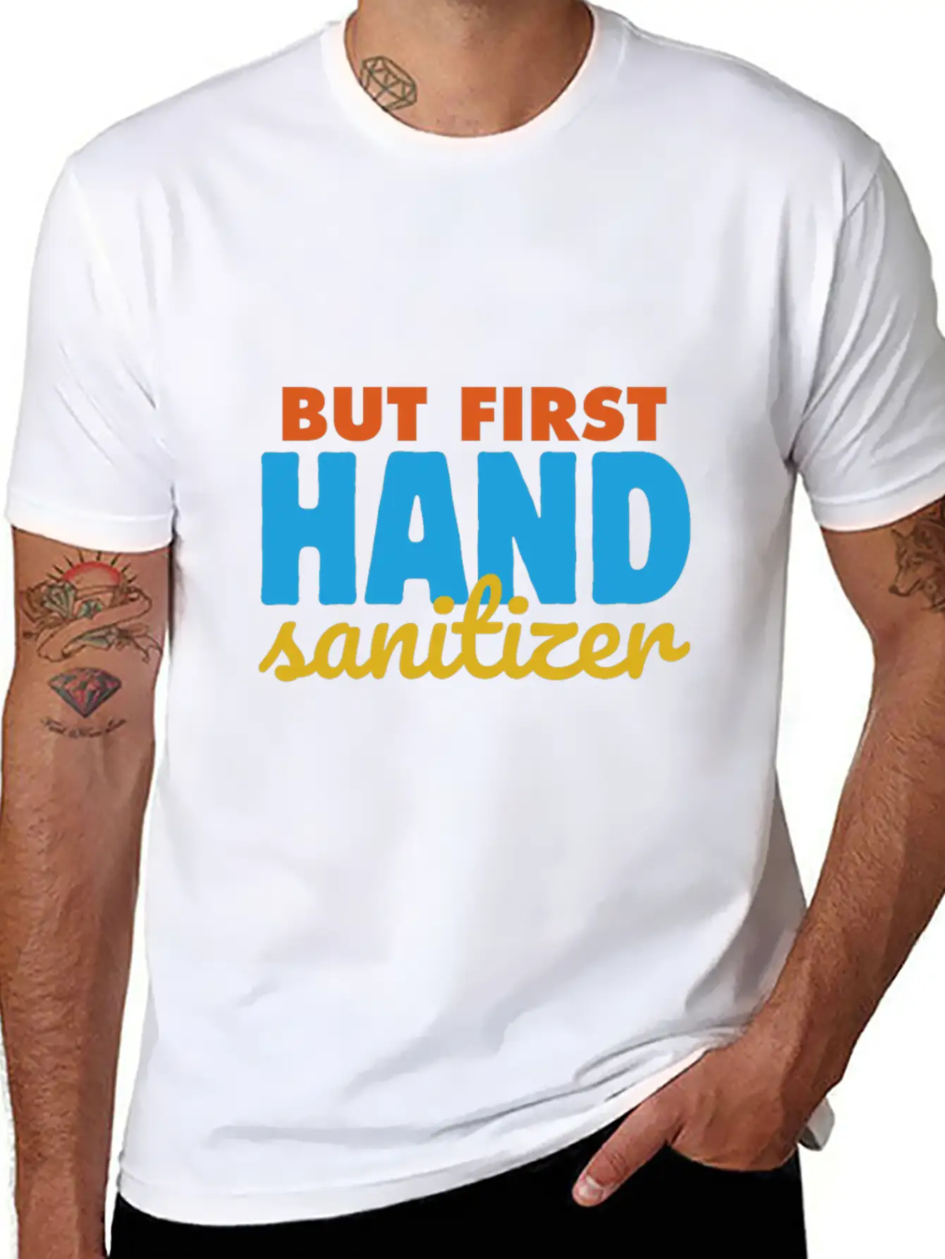 Germaphobe But First Hand Sanitizer Quarantine Hyg Casual Graphic T-Shirt – Simple And Comfortable Daily Wear
