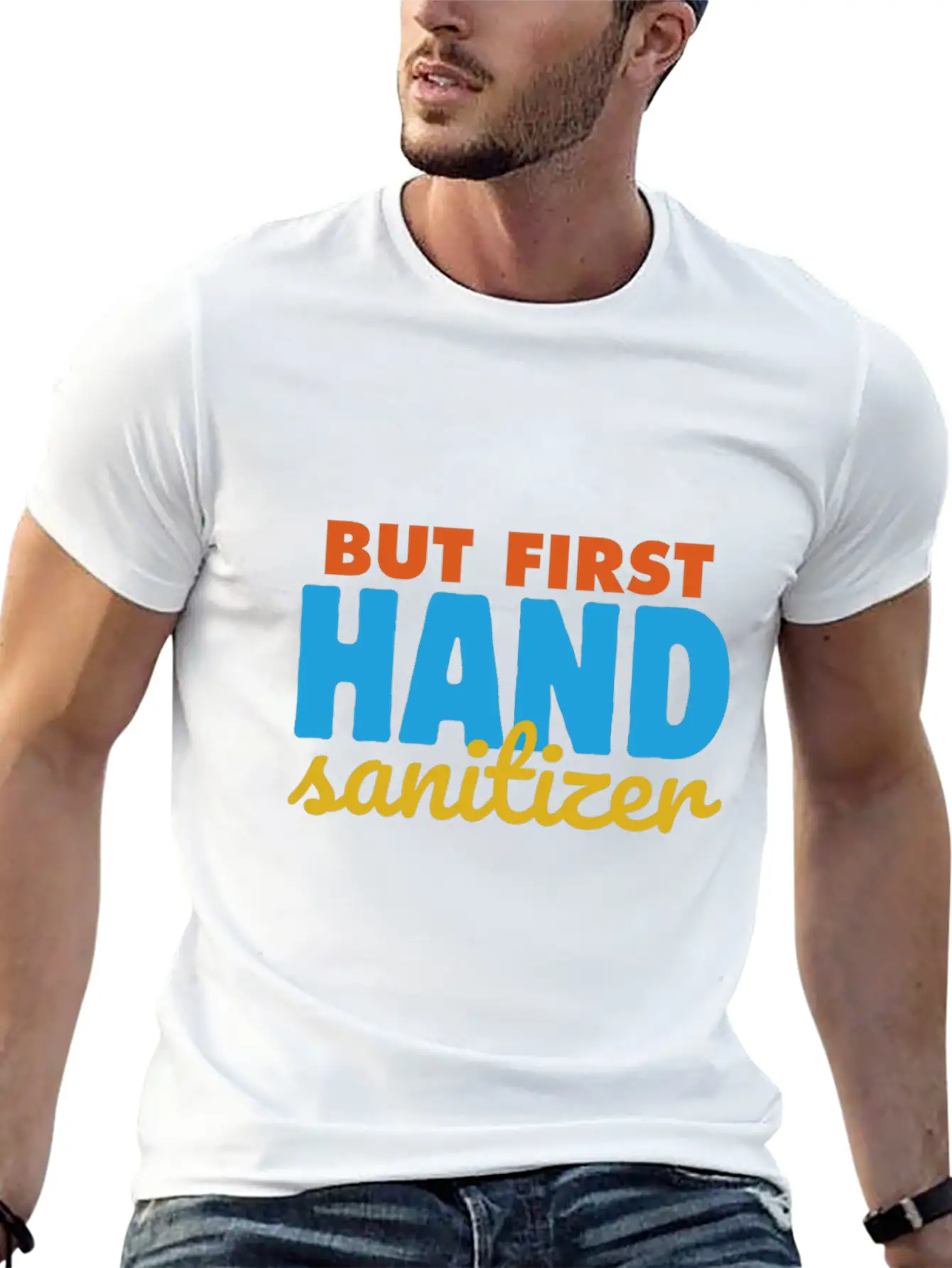 Germaphobe But First Hand Sanitizer Quarantine Hyg Casual Graphic T-Shirt – Simple And Comfortable Daily Wear