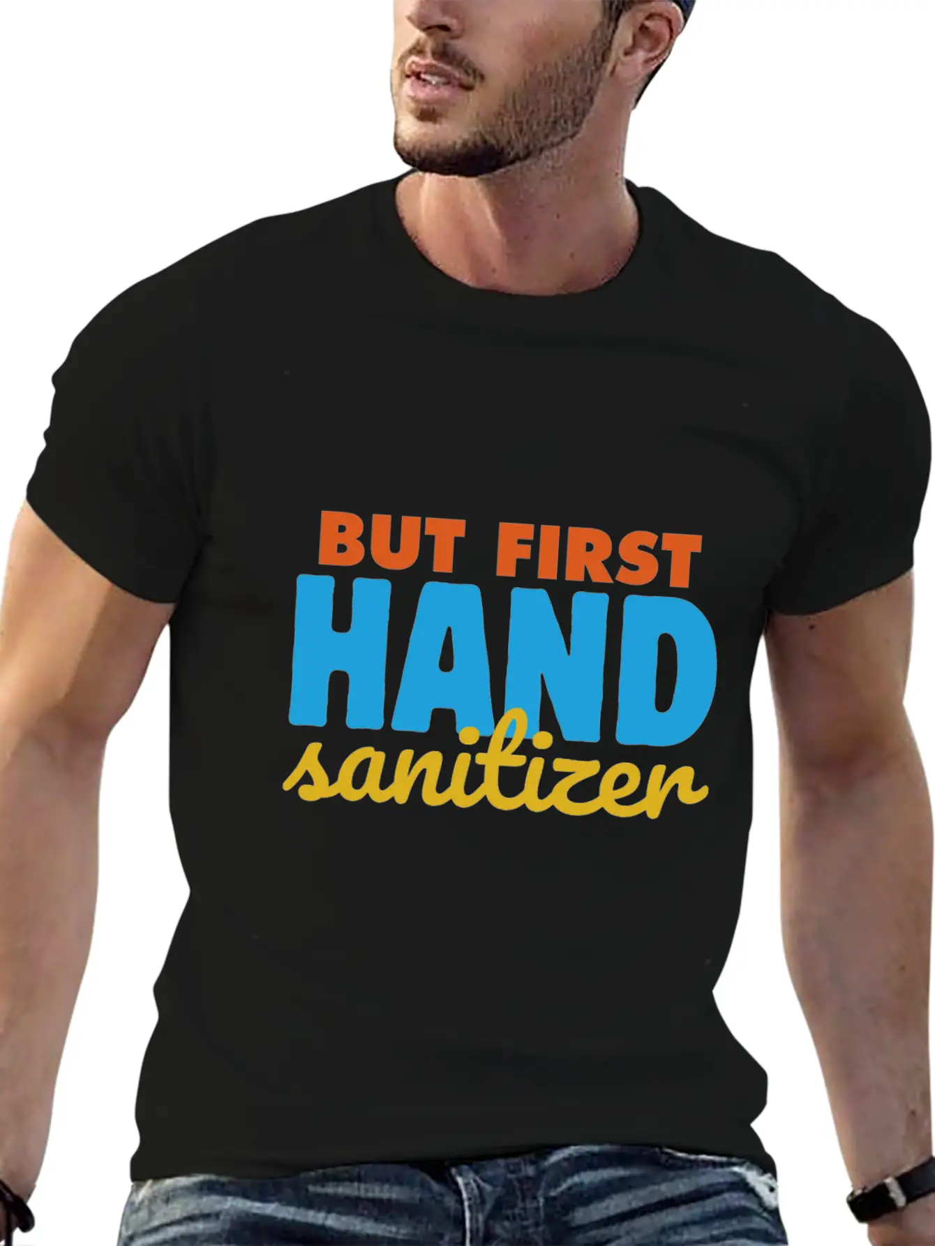 Germaphobe But First Hand Sanitizer Quarantine Hyg Casual Graphic T-Shirt – Simple And Comfortable Daily Wear