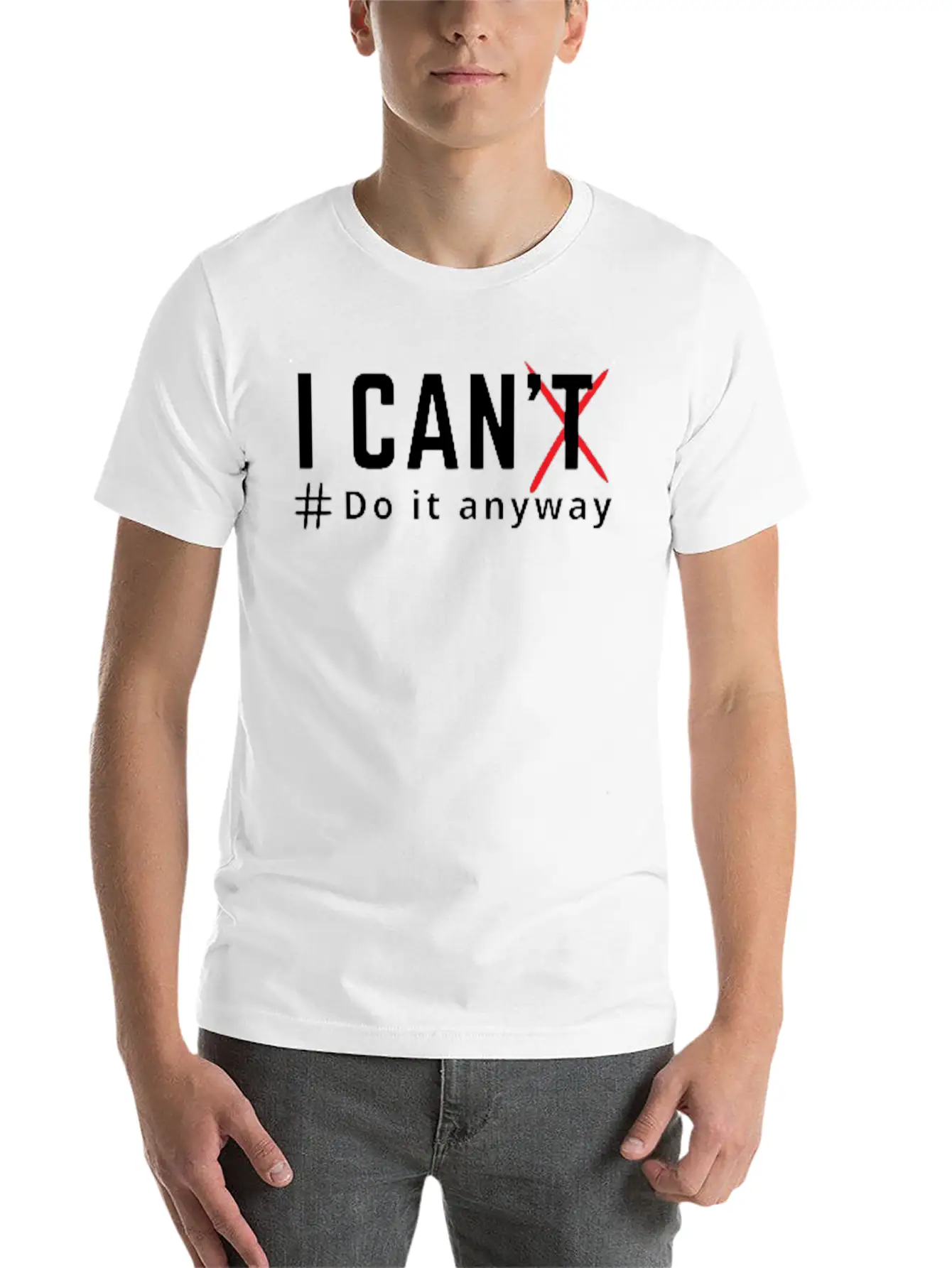 Get Over Atychiphobia- I Can Do It Anyway Casual Graphic T-Shirt – Simple And Comfortable Daily Wear
