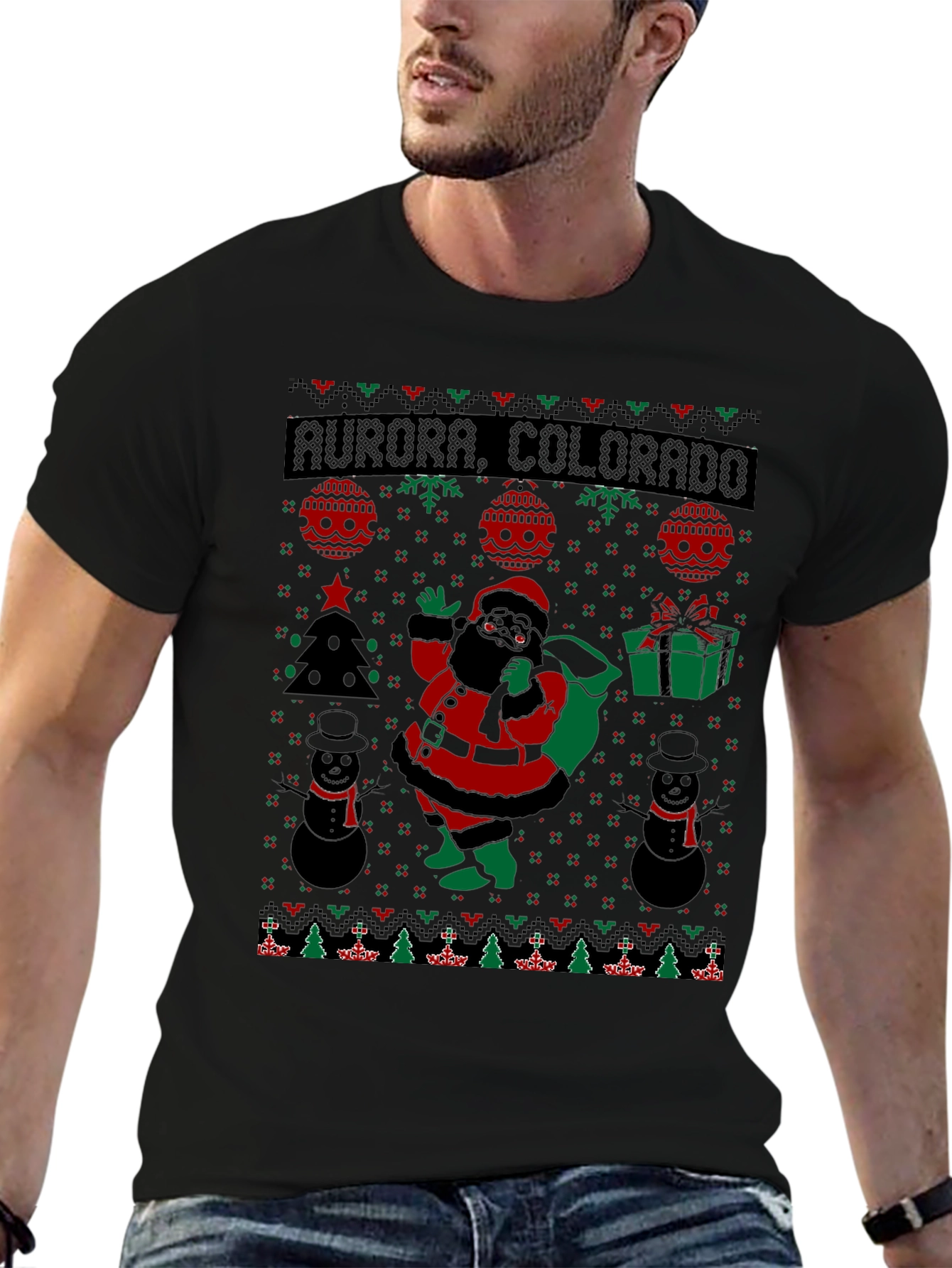 Aurora Colorado Ugly Christmas T-Shirt