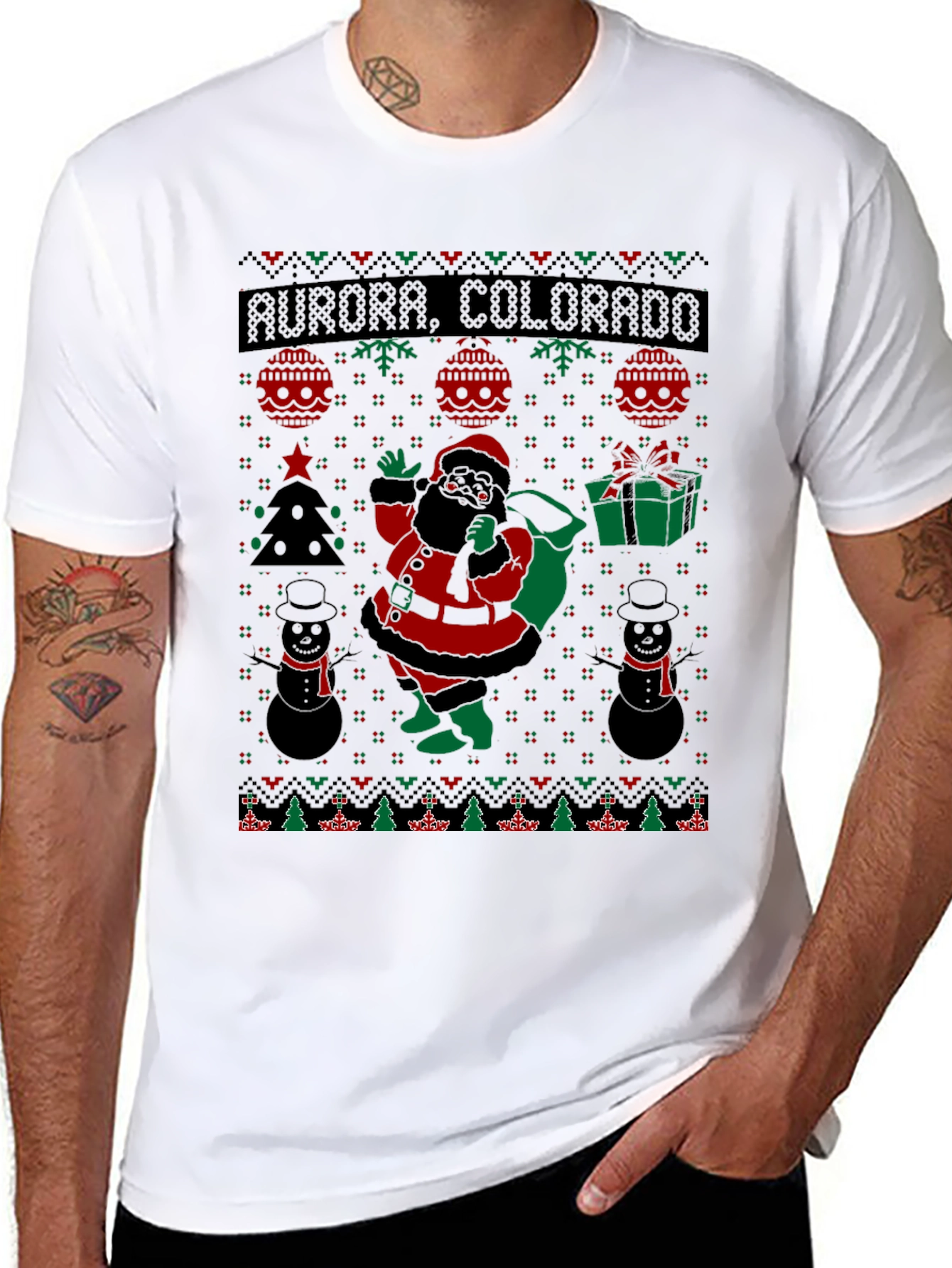 Aurora Colorado Ugly Christmas T-Shirt