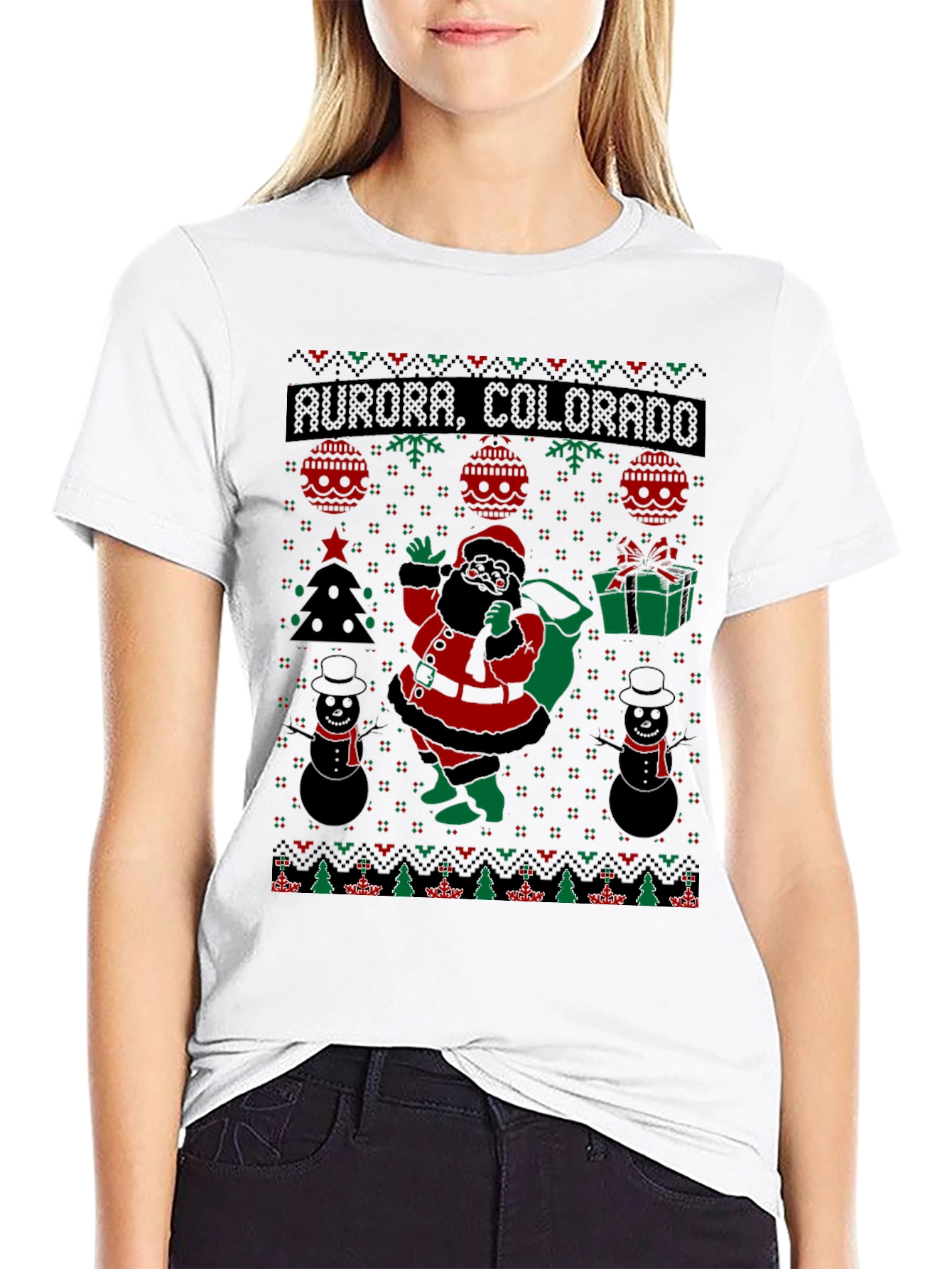 Aurora Colorado Ugly Christmas T-Shirt
