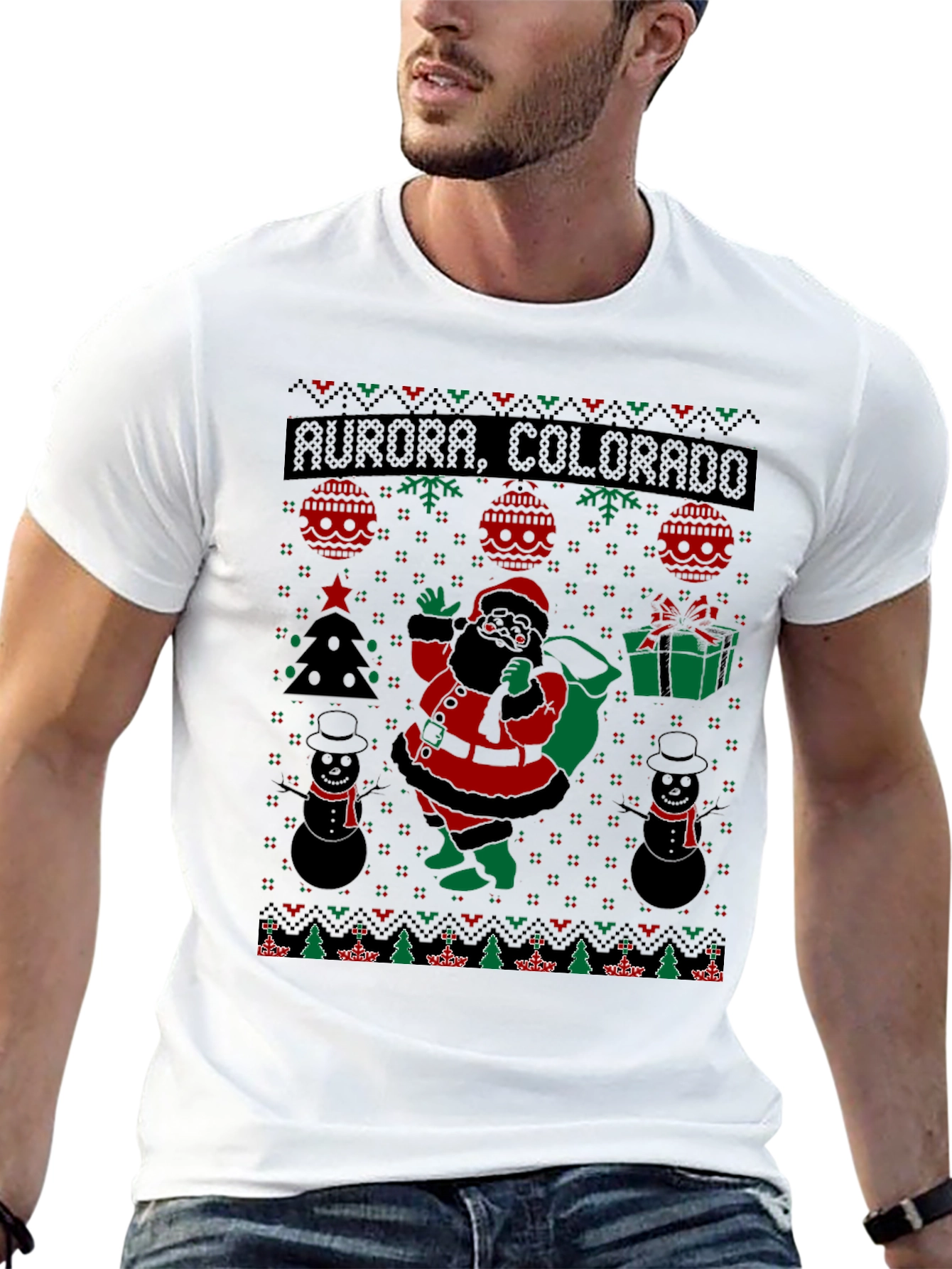 Aurora Colorado Ugly Christmas T-Shirt