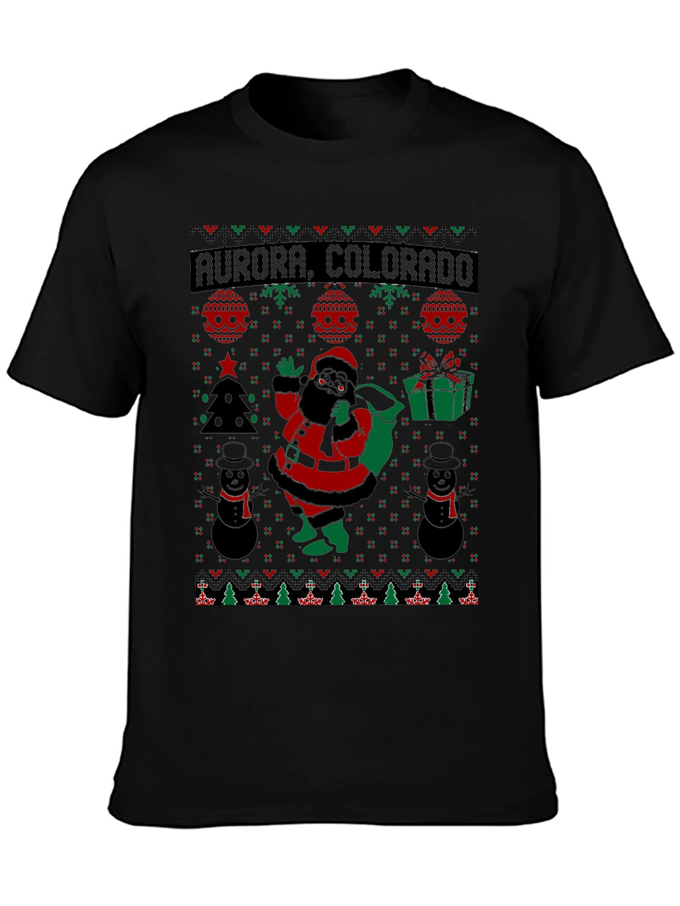 Aurora Colorado Ugly Christmas T-Shirt