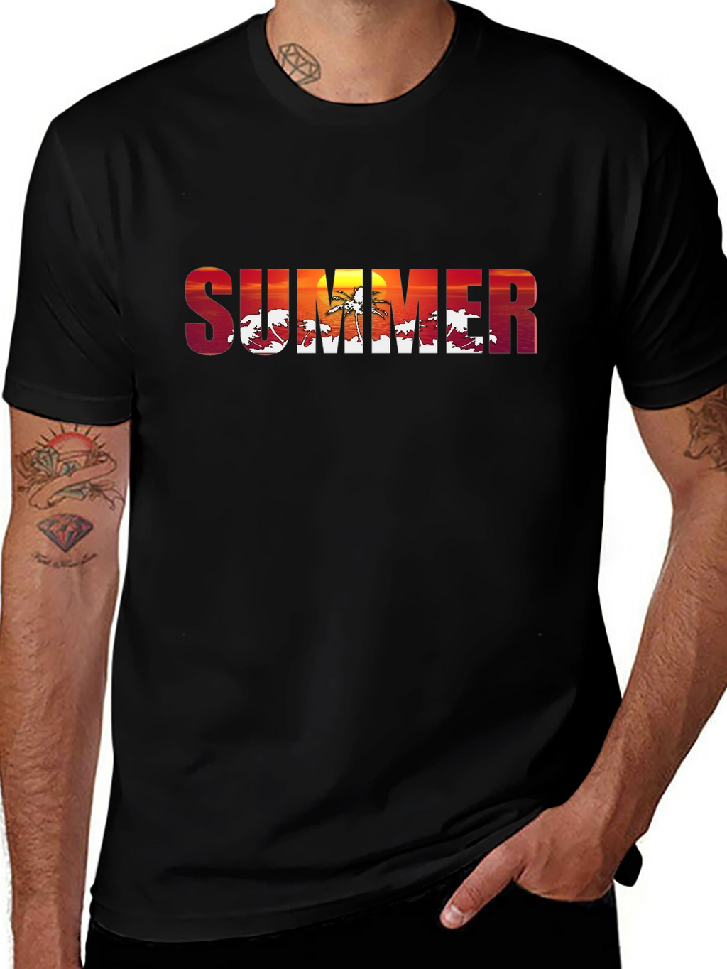 Summer Sunset Graphic T-Shirt - Tropical Vibes