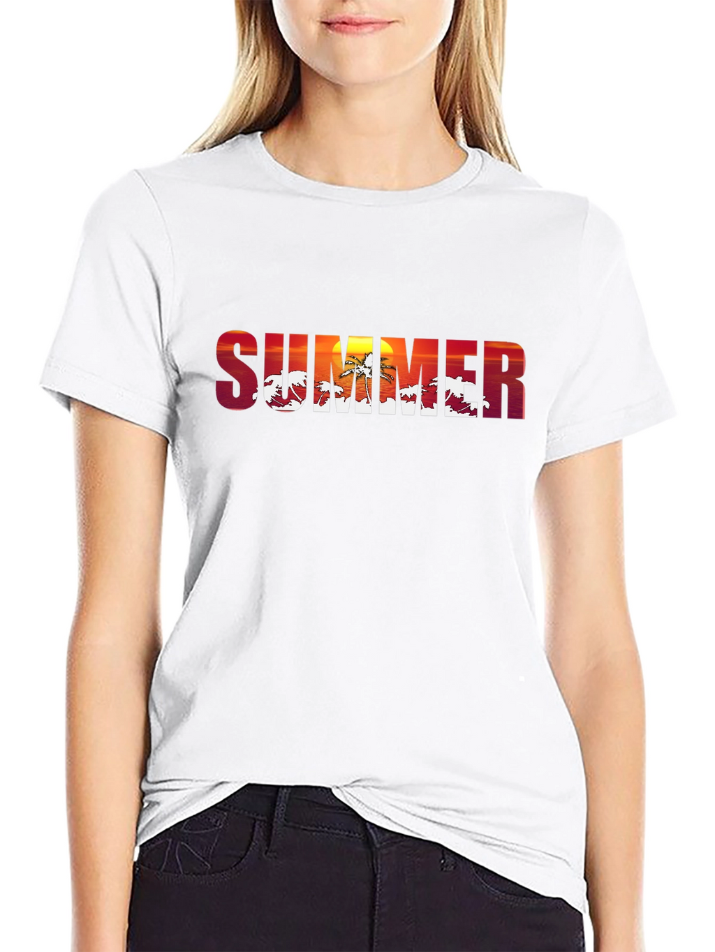 Summer Sunset Graphic T-Shirt - Tropical Vibes