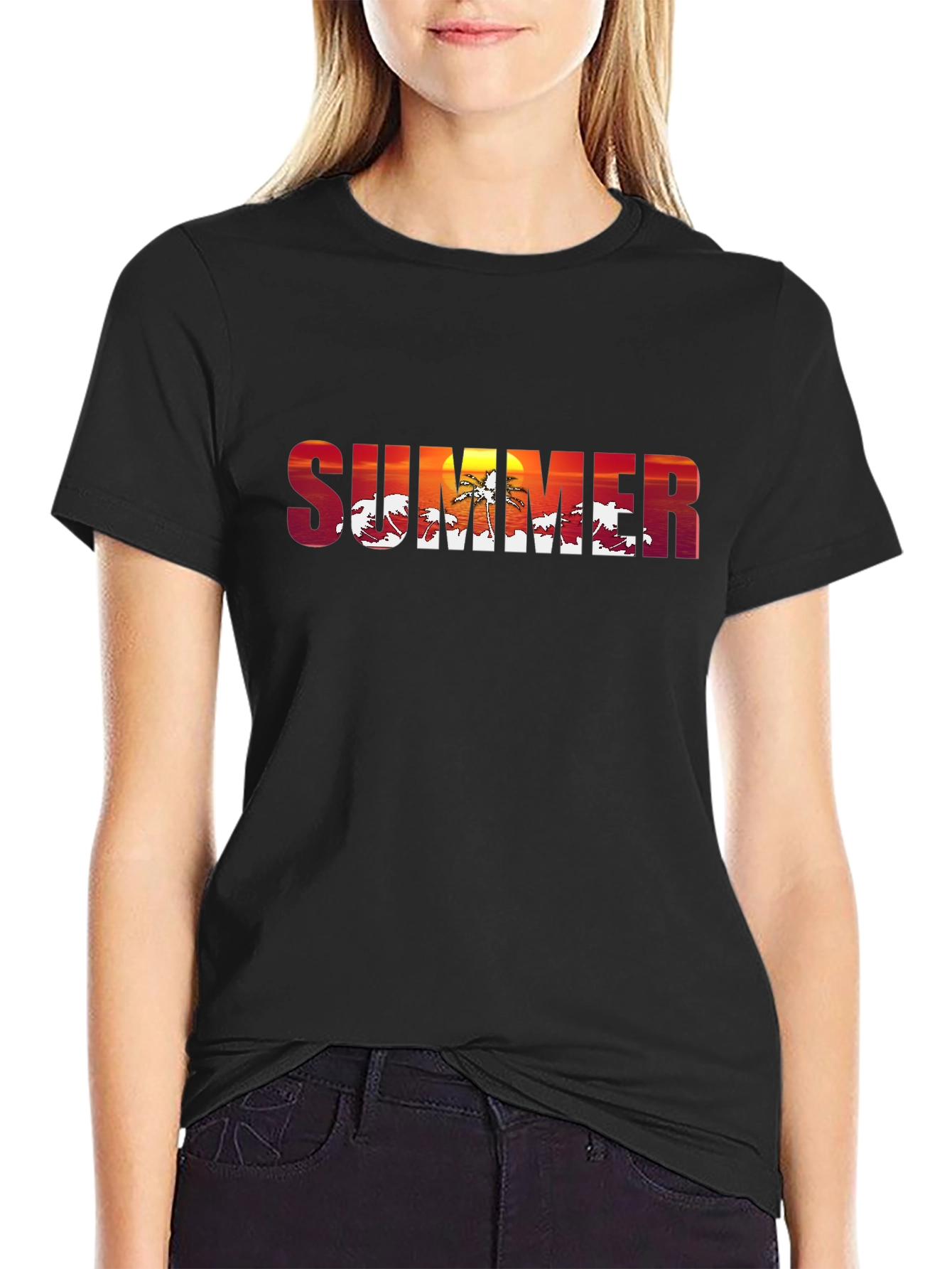 Summer Sunset Graphic T-Shirt - Tropical Vibes