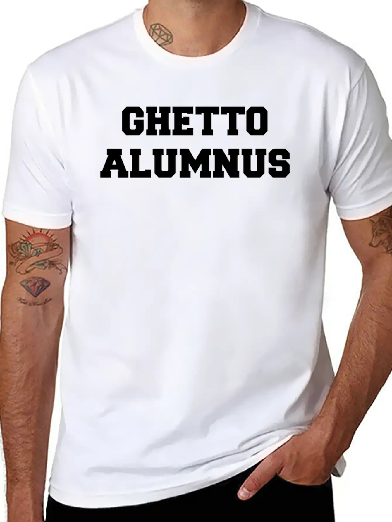 Ghetto Alumnus Commemorative Unisex Short Sleeve Soft Cotton T-Shirt – Casual Everyday Wear