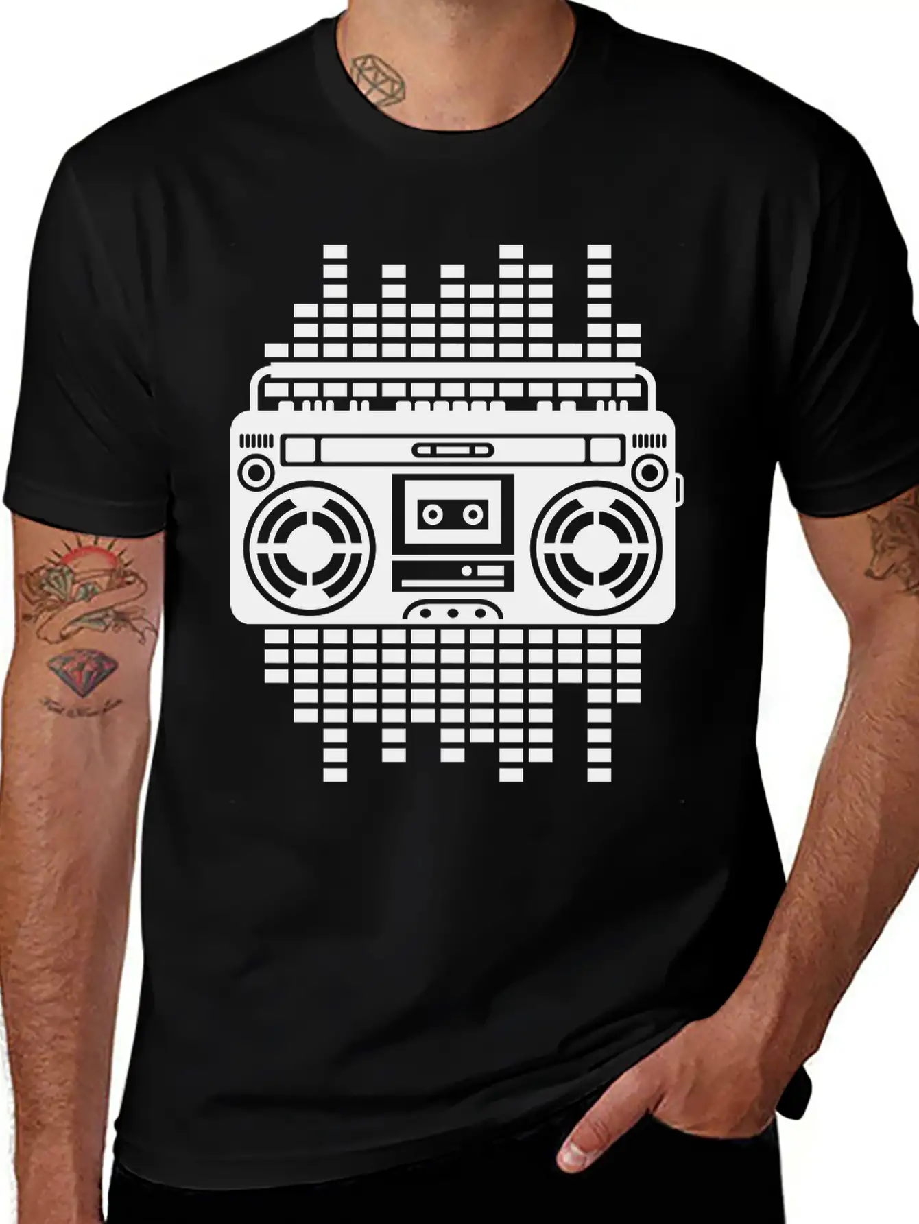Ghettoblaster Regulator Boombox Music Player Retro Breathable Graphic T-Shirt – Perfect For Casual Days