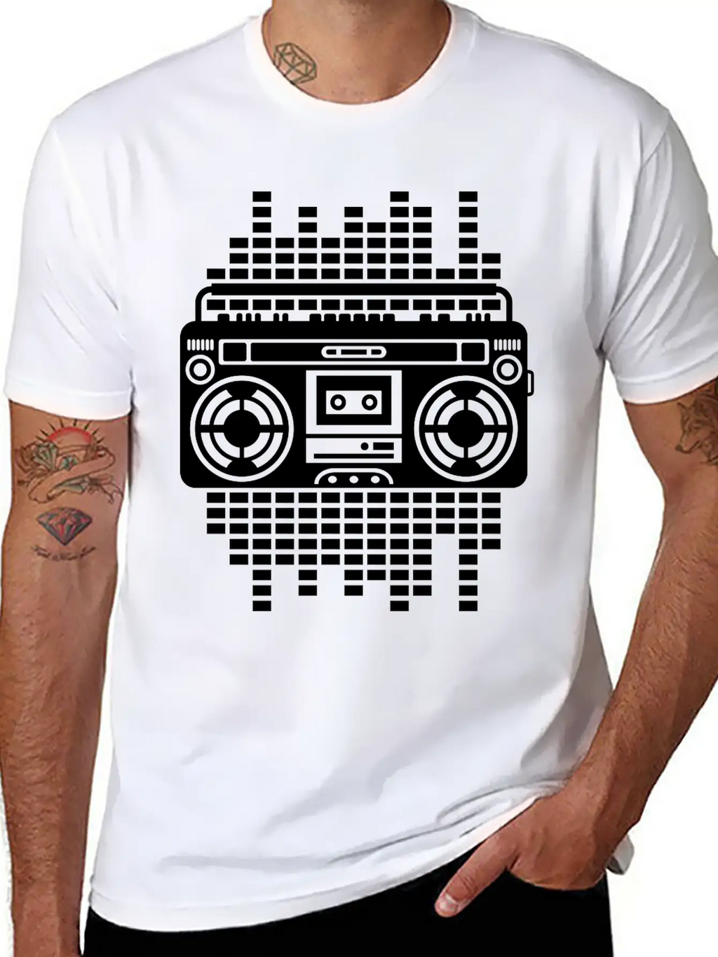 Ghettoblaster Regulator Boombox Music Player Retro Breathable Graphic T-Shirt – Perfect For Casual Days