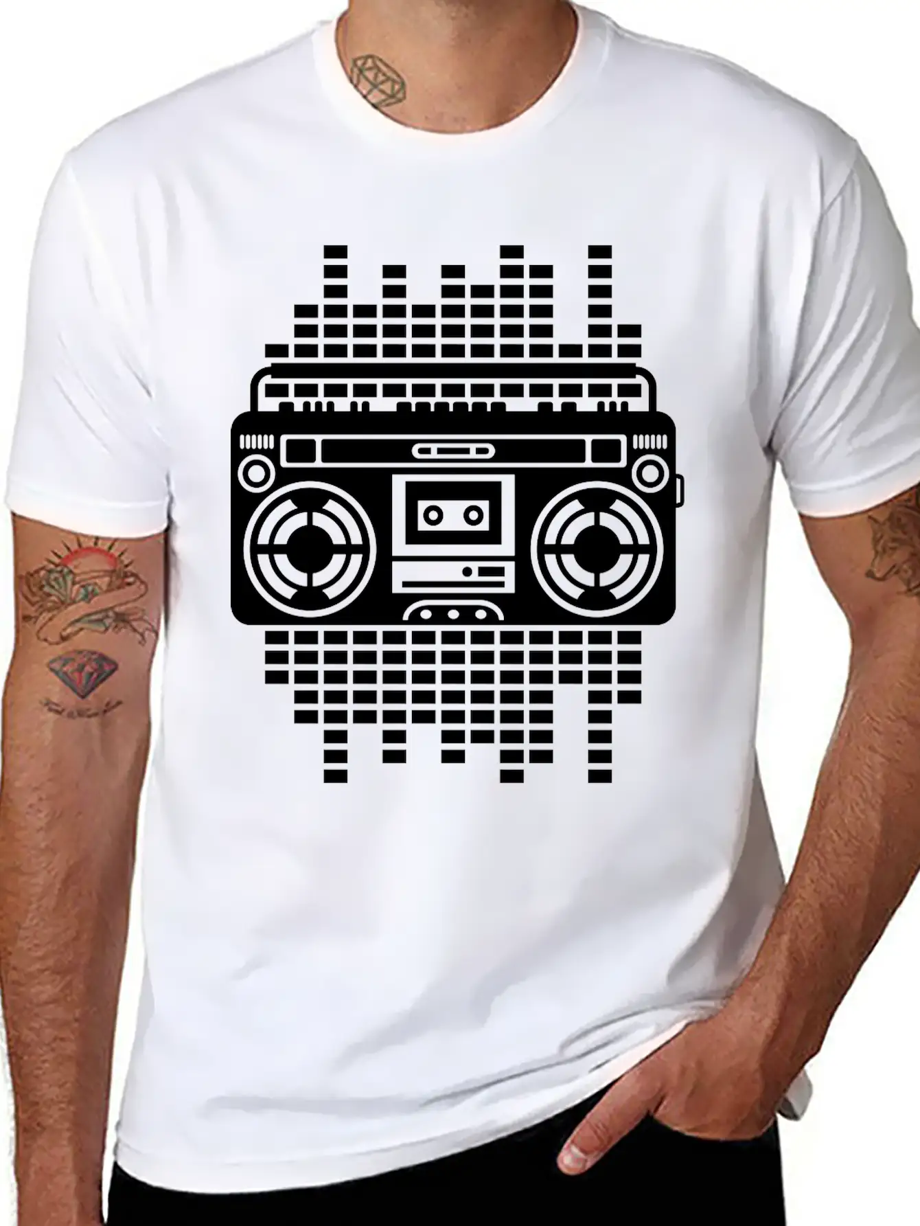 Ghettoblaster Regulator Boombox Music Player Retro Breathable Graphic T-Shirt – Perfect For Casual Days