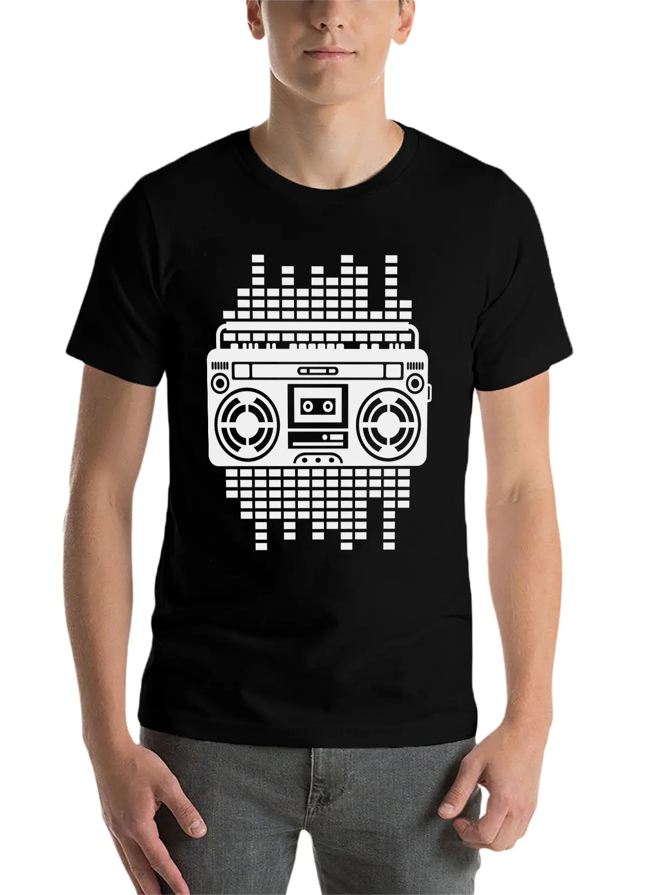 Ghettoblaster Regulator Boombox Music Player Retro Breathable Graphic T-Shirt – Perfect For Casual Days