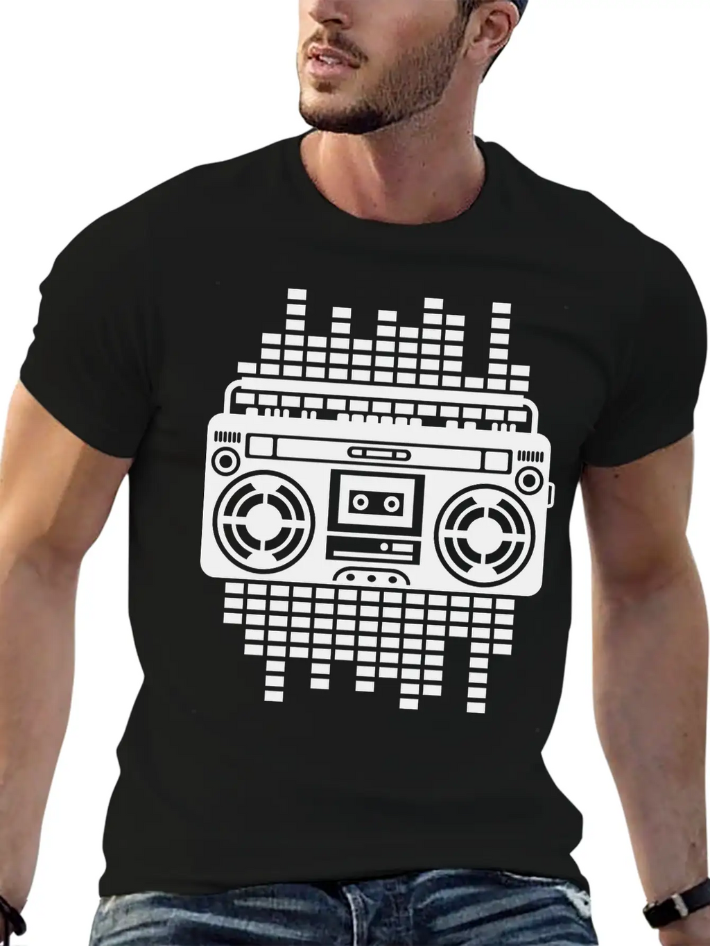 Ghettoblaster Regulator Boombox Music Player Retro Breathable Graphic T-Shirt – Perfect For Casual Days