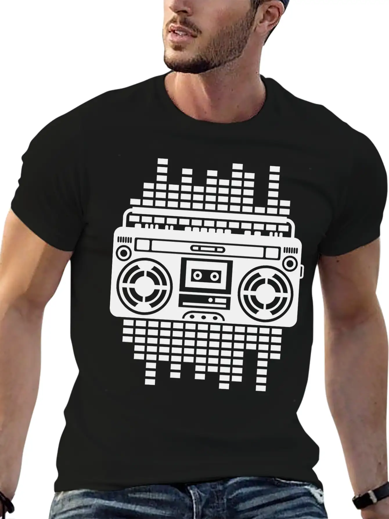 Ghettoblaster Regulator Boombox Music Player Retro Breathable Graphic T-Shirt – Perfect For Casual Days