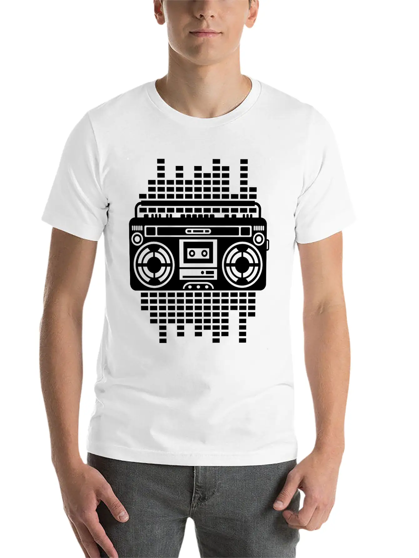 Ghettoblaster Regulator Boombox Music Player Retro Breathable Graphic T-Shirt – Perfect For Casual Days