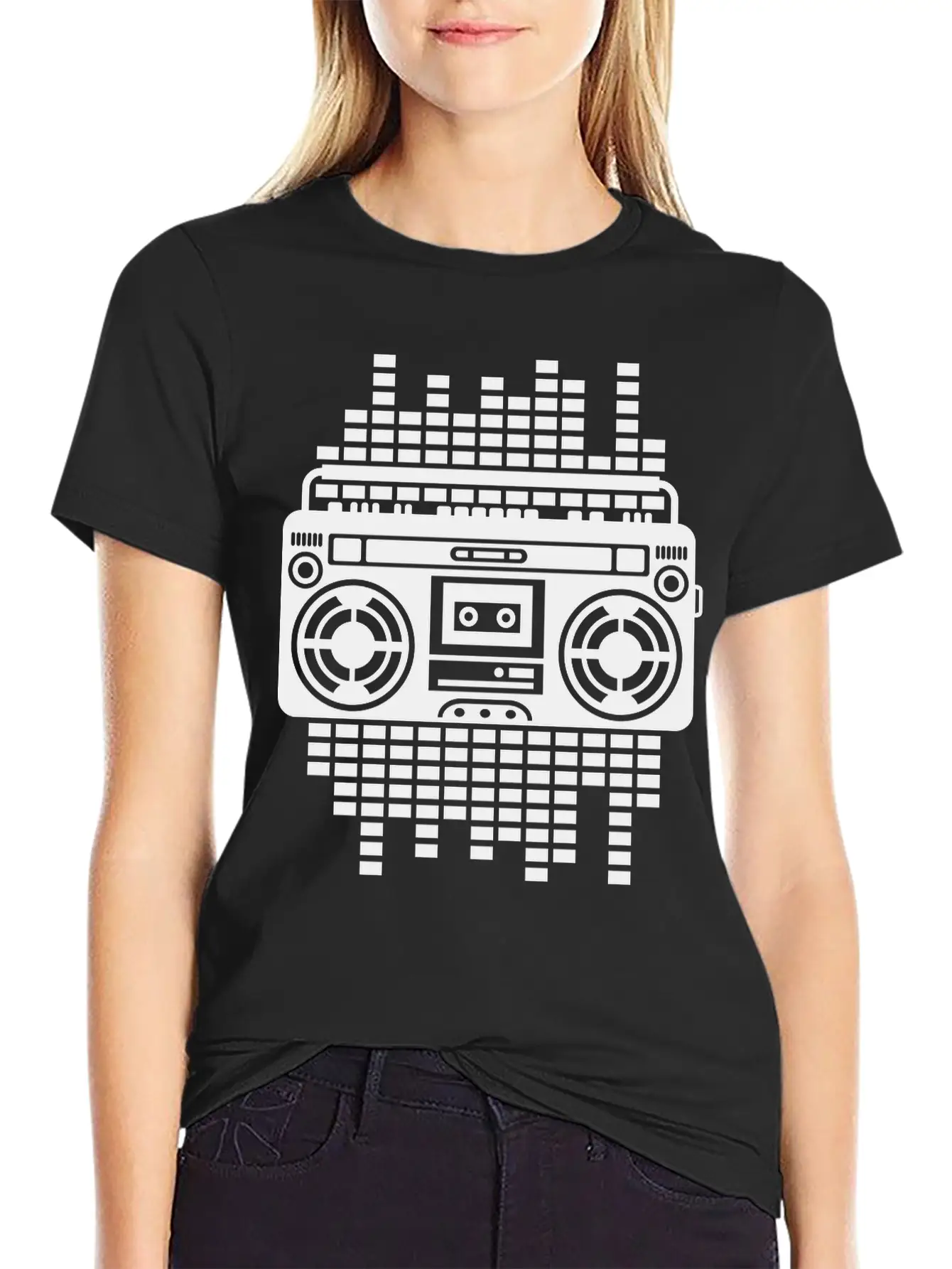 Ghettoblaster Regulator Boombox Music Player Retro Breathable Graphic T-Shirt – Perfect For Casual Days