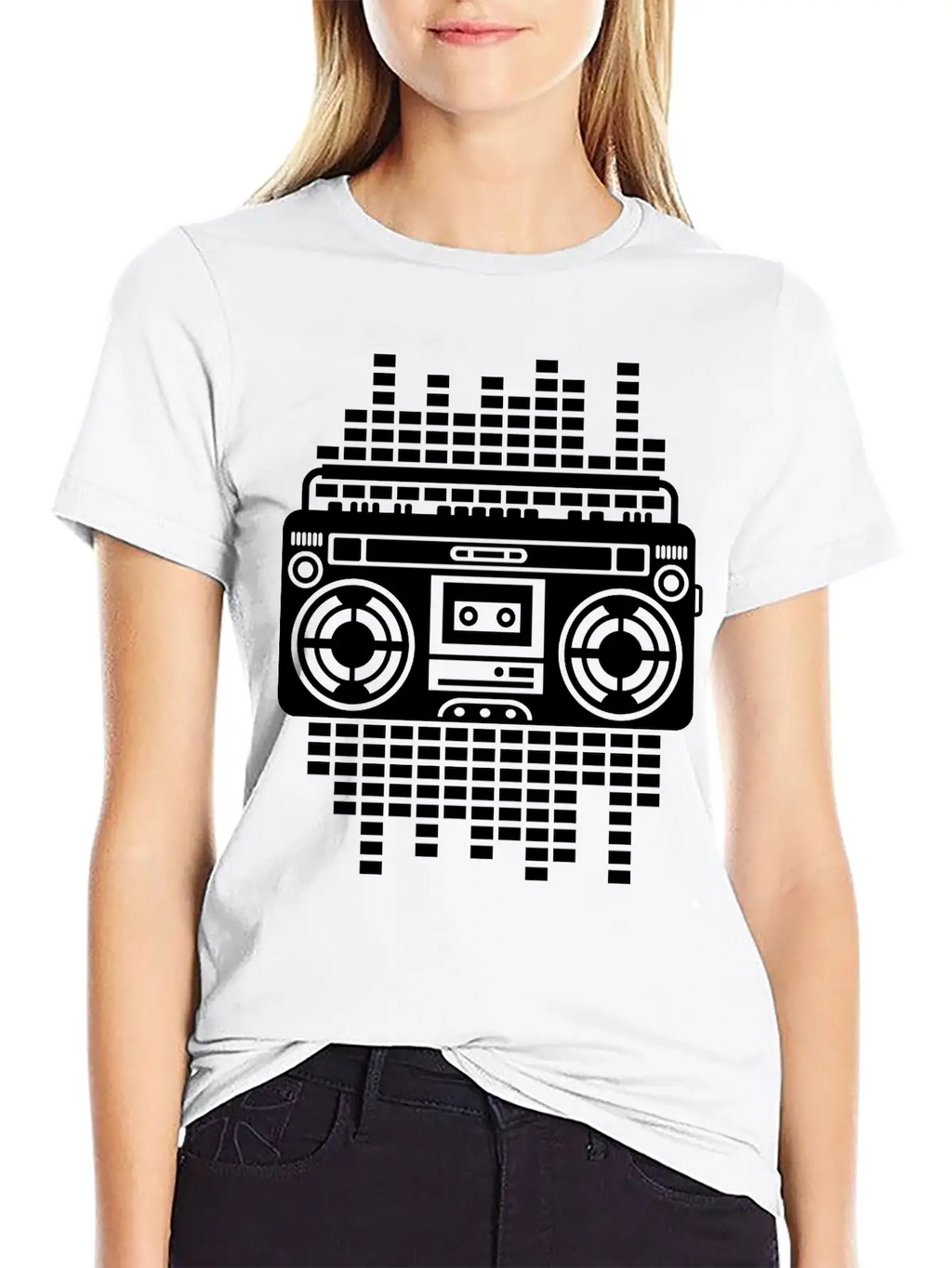 Ghettoblaster Regulator Boombox Music Player Retro Breathable Graphic T-Shirt – Perfect For Casual Days