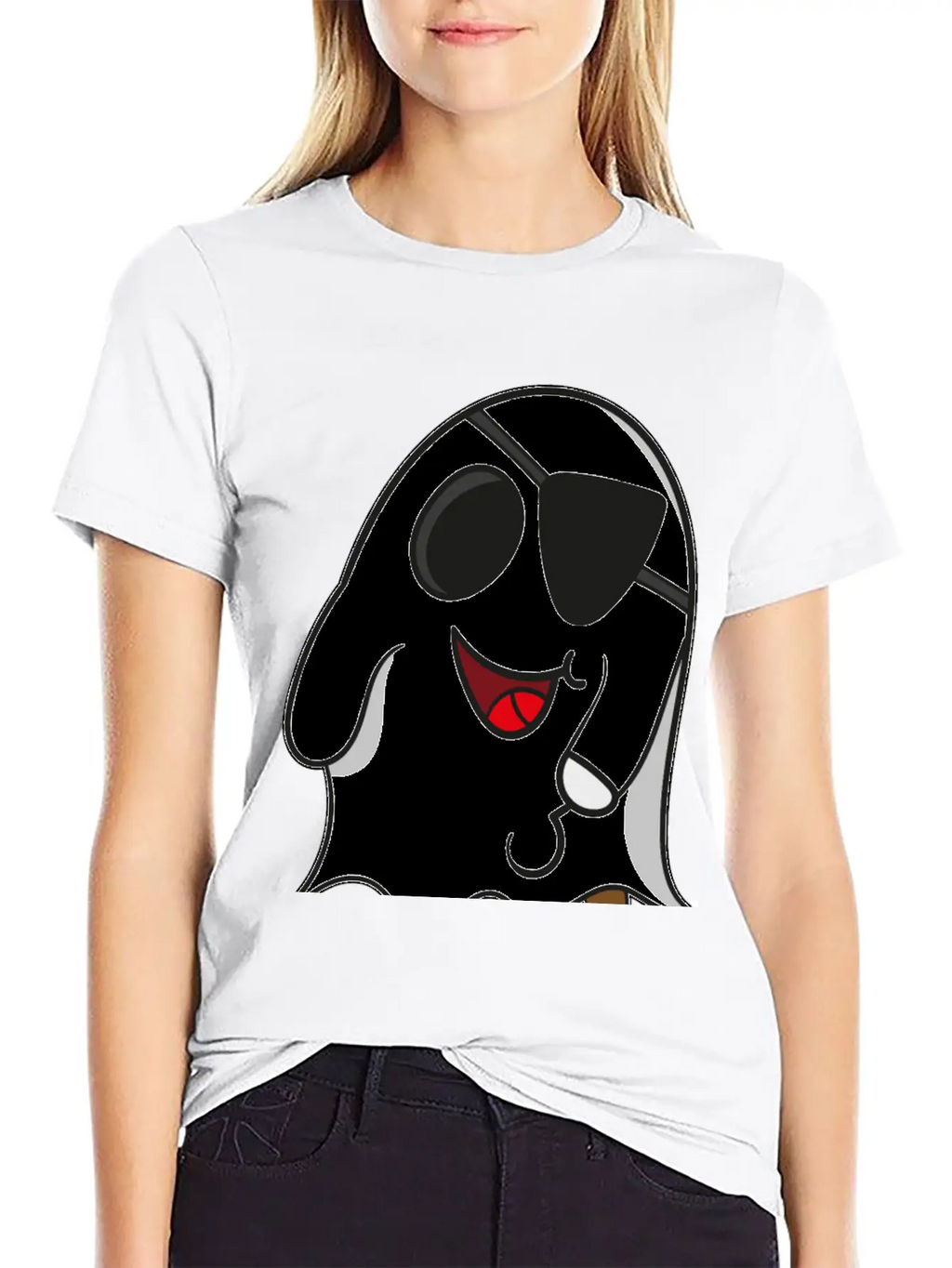 Ghost Pirate On Halloween For Kids Essential Cotton Tee For Daily Outfits – Unisex Style
