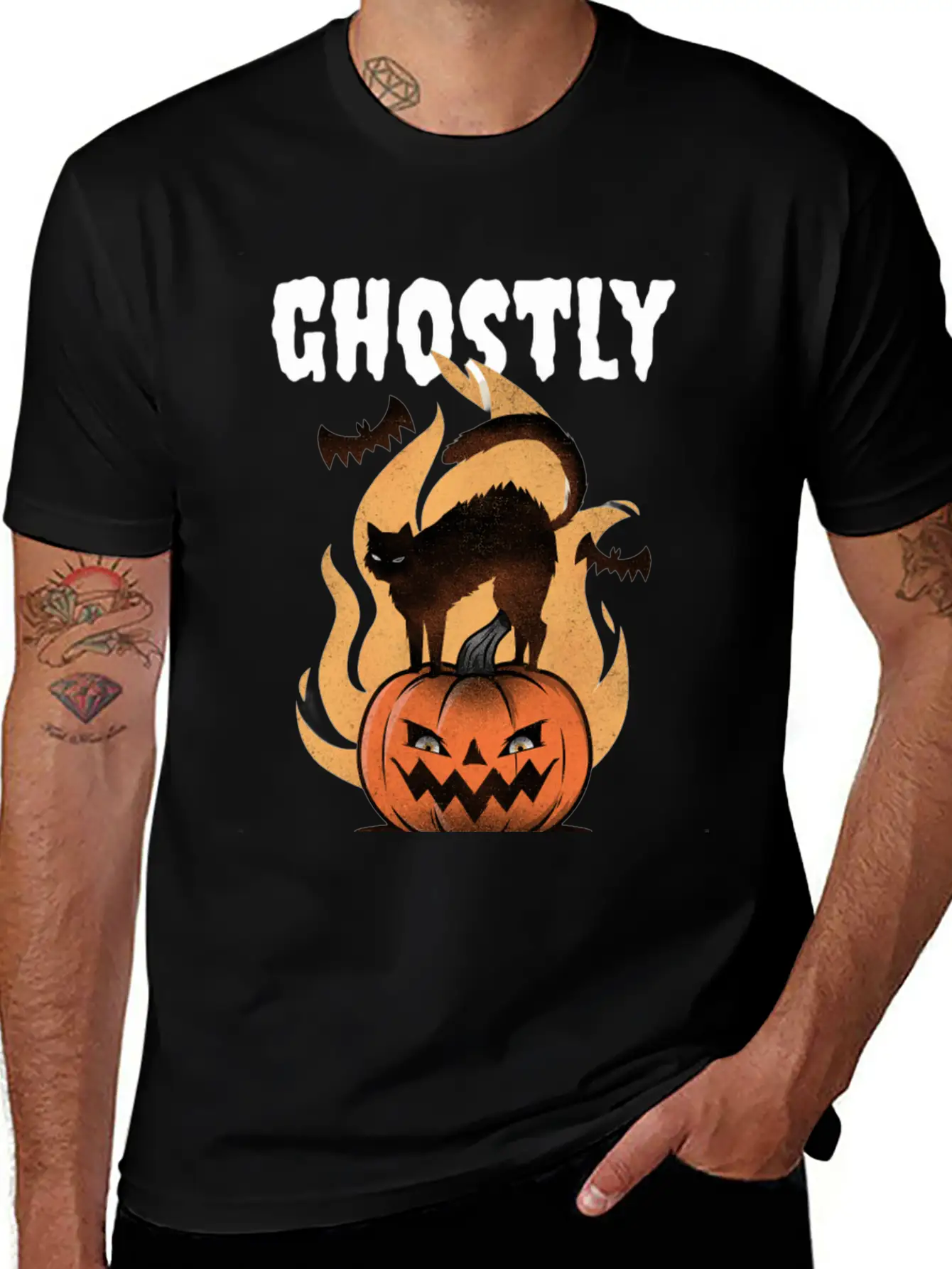 Ghostly T-Shirt Featuring A Halloween Pumpkin Unisex Casual T-Shirt – Clean Design For Daily Comfort