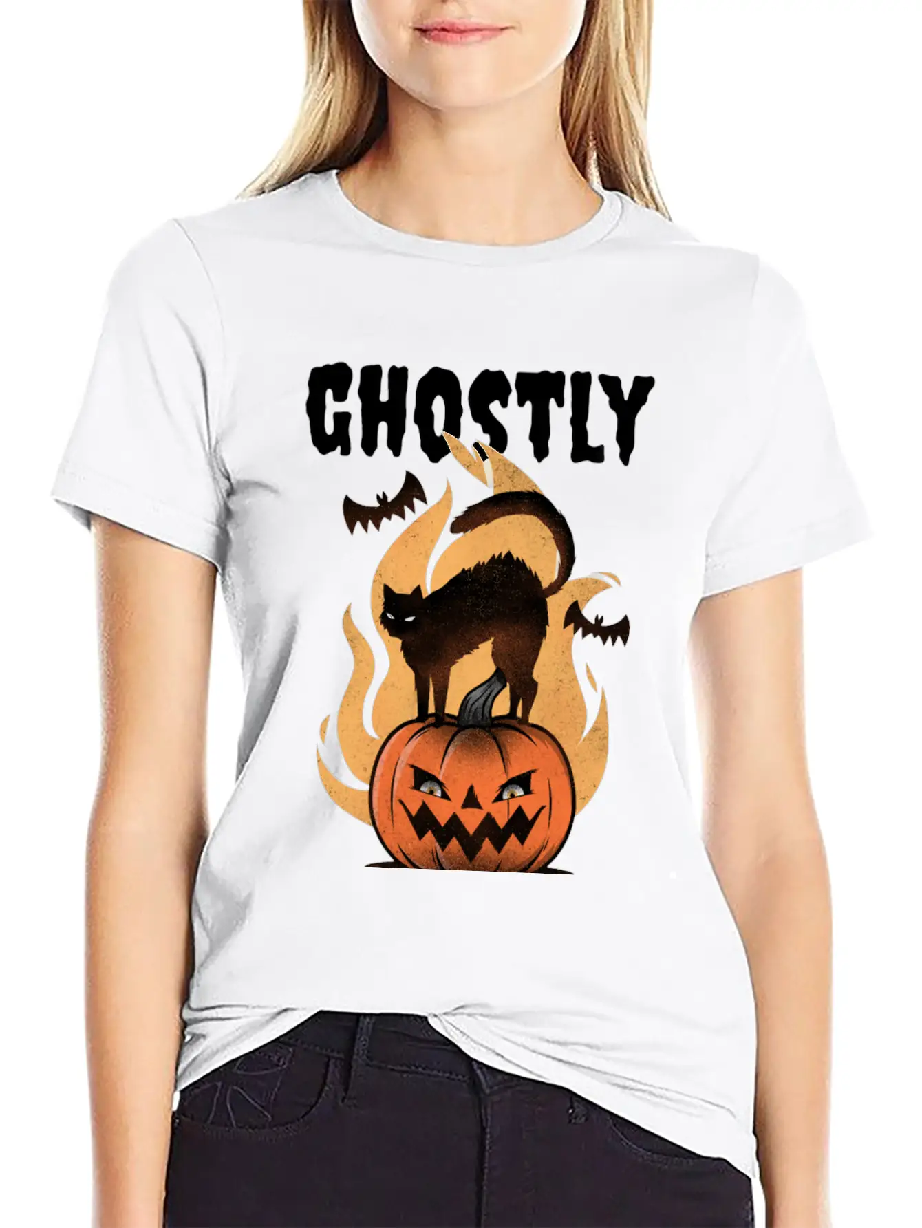 Ghostly T-Shirt Featuring A Halloween Pumpkin Unisex Casual T-Shirt – Clean Design For Daily Comfort