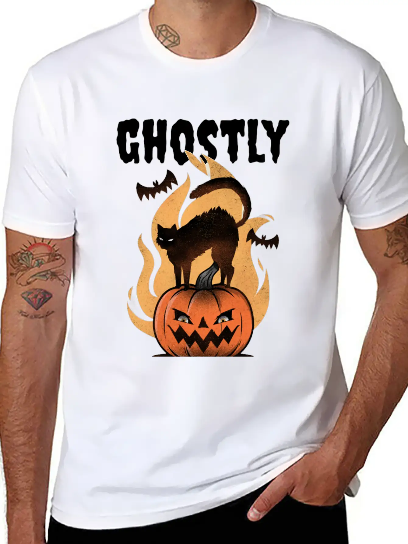Ghostly T-Shirt Featuring A Halloween Pumpkin Unisex Casual T-Shirt – Clean Design For Daily Comfort