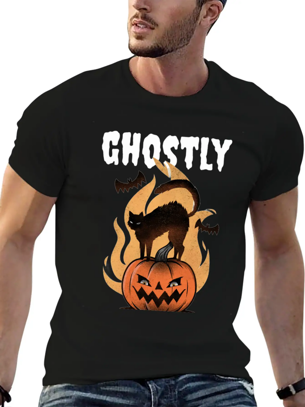 Ghostly T-Shirt Featuring A Halloween Pumpkin Unisex Casual T-Shirt – Clean Design For Daily Comfort