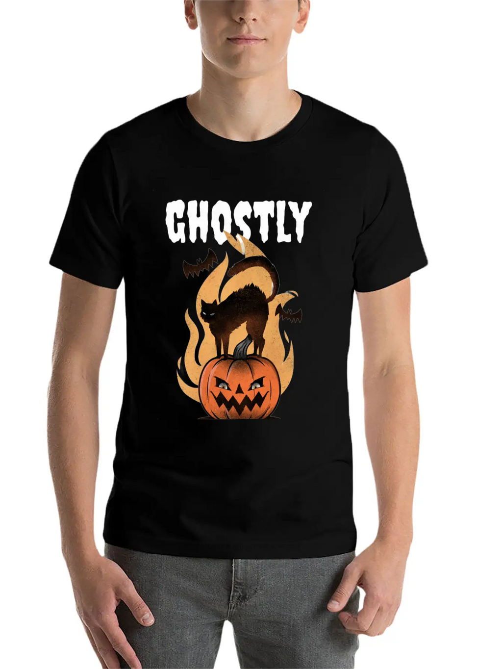 Ghostly T-Shirt Featuring A Halloween Pumpkin Unisex Casual T-Shirt – Clean Design For Daily Comfort