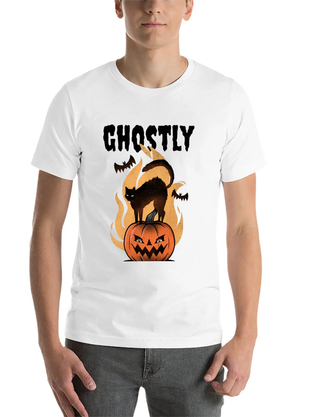 Ghostly T-Shirt Featuring A Halloween Pumpkin Unisex Casual T-Shirt – Clean Design For Daily Comfort
